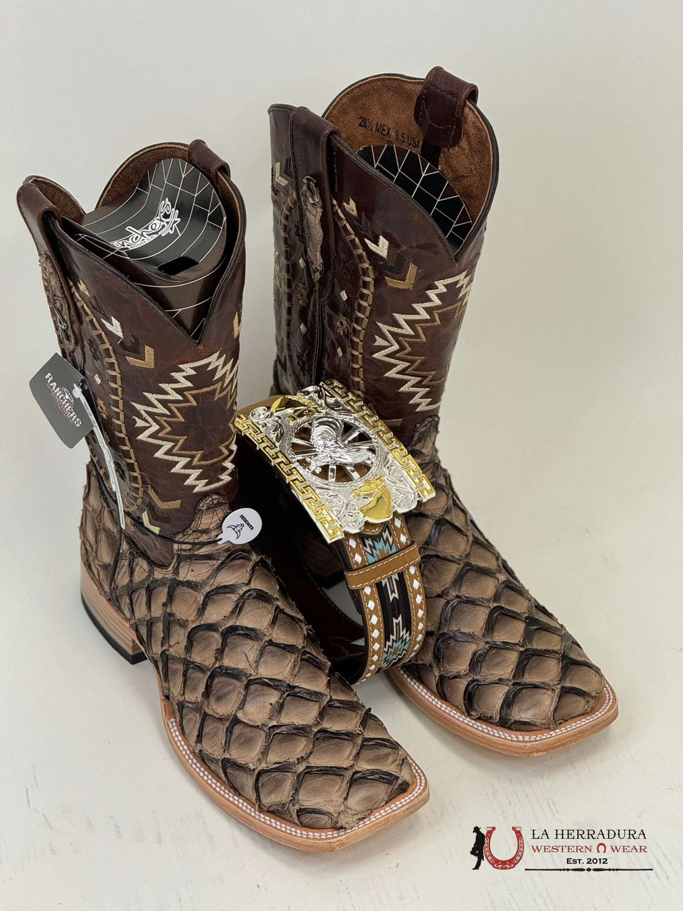 Ranchers Bigbass Iced Cofee Shine Bicolor Cherokee Boot Botas Hombres