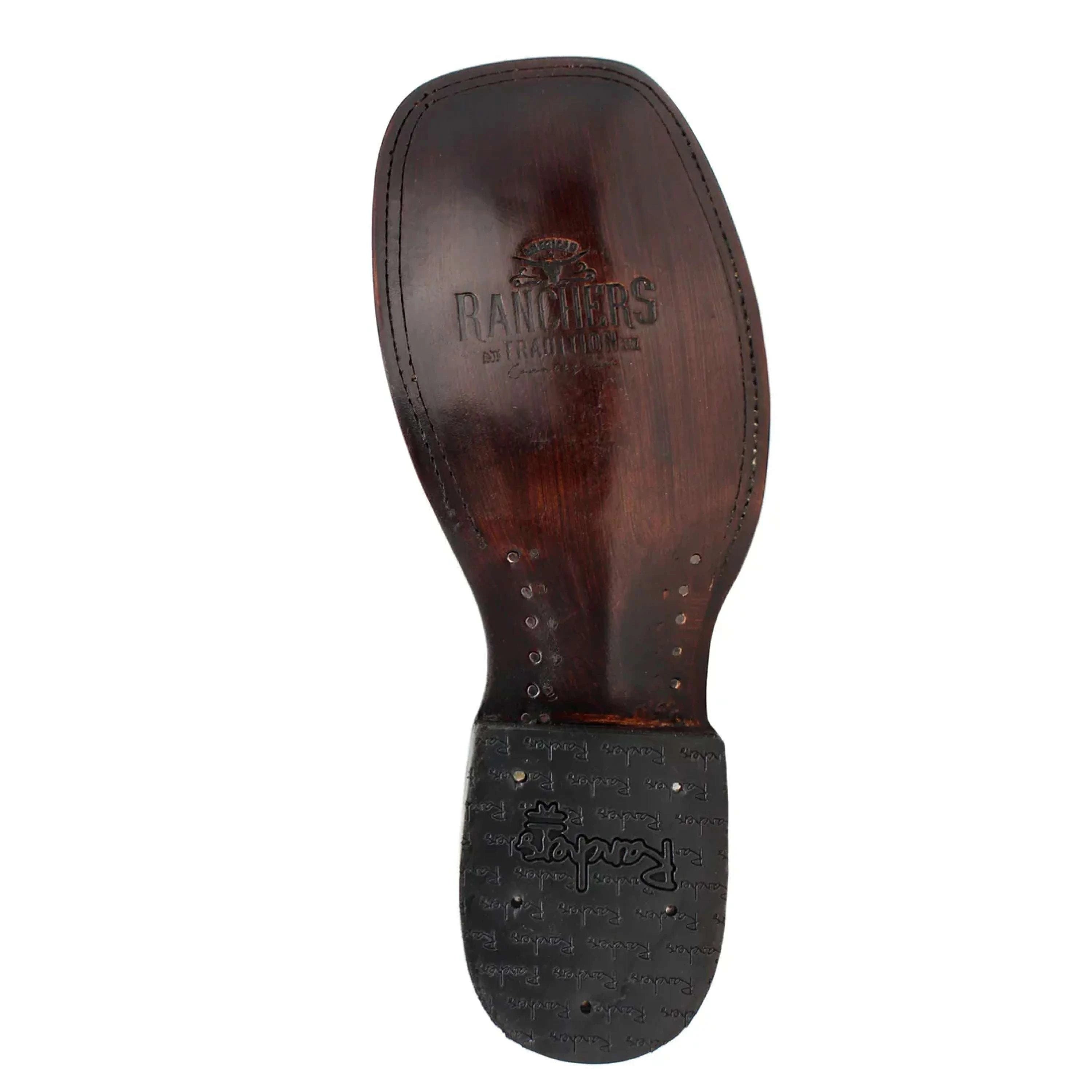 RANCHERS EXOTIC BIGBASS MATTE BLACK TELARAÑA FISH BOOT SQ. TOE BOTAS HOMBRES