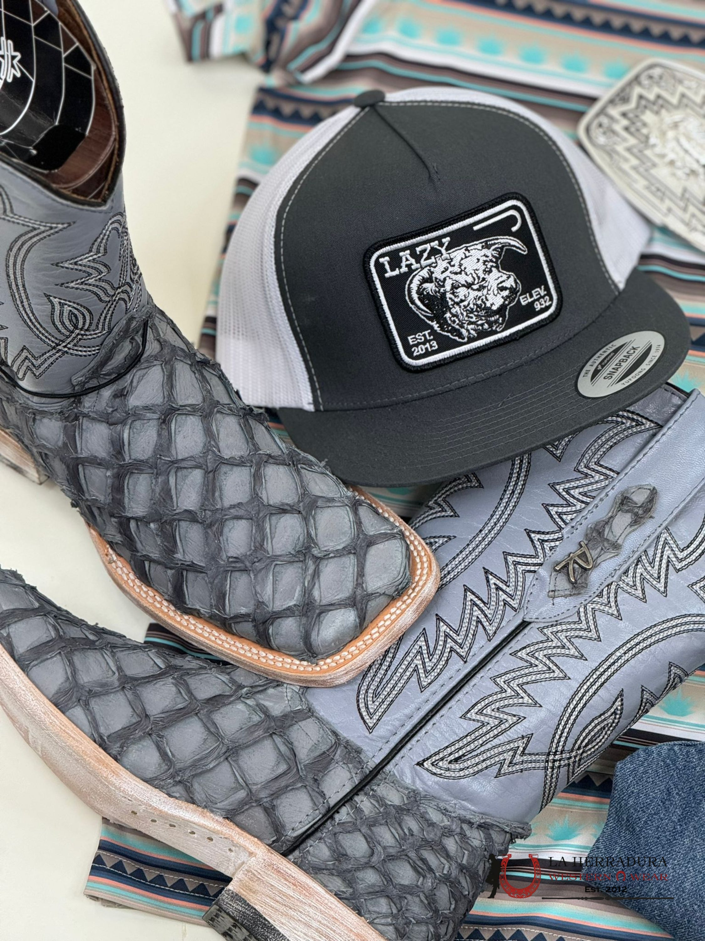 Ranchers Bigbass Fish Grey Matte Claro Tulipan Botas Hombres