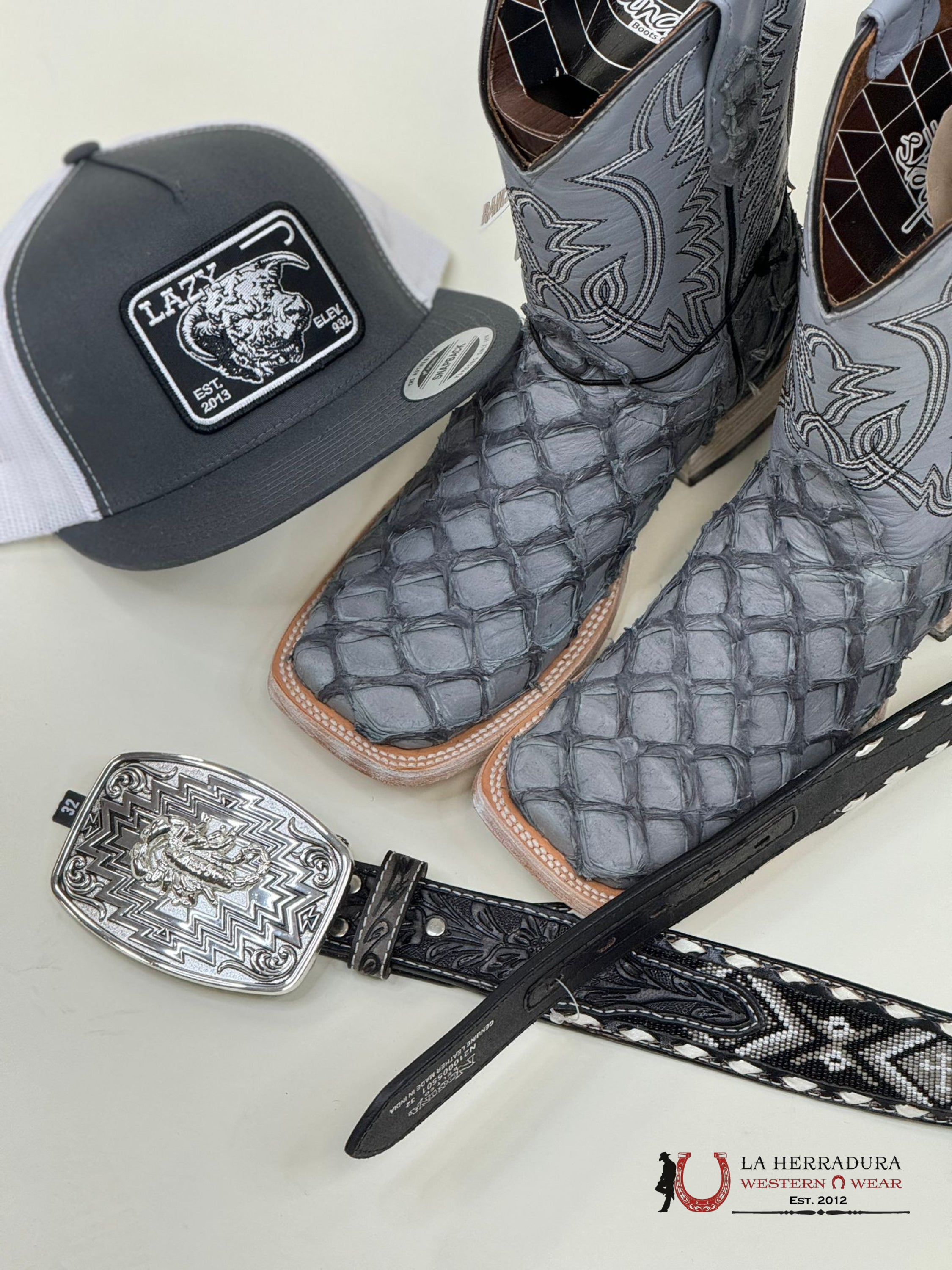 Ranchers Bigbass Fish Grey Matte Claro Tulipan Botas Hombres