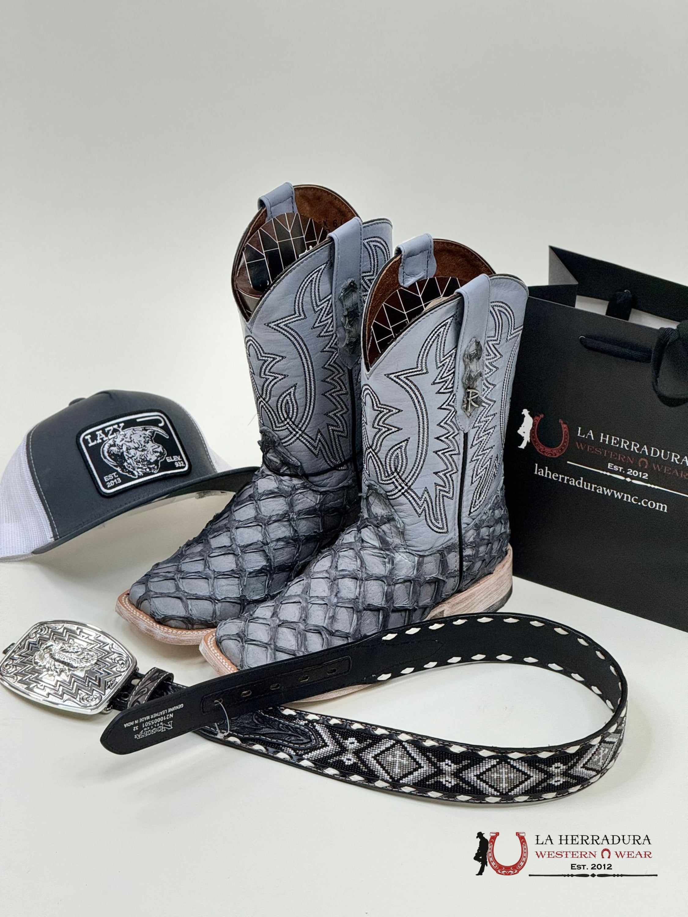 Ranchers Bigbass Fish Grey Matte Claro Tulipan Botas Hombres