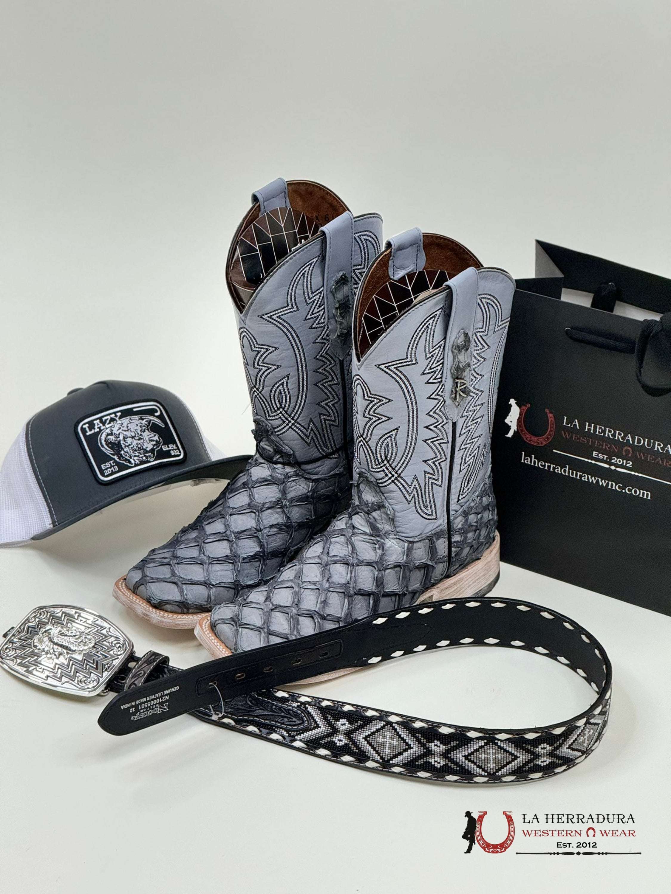 Ranchers Bigbass Fish Grey Matte Claro Tulipan Botas Hombres