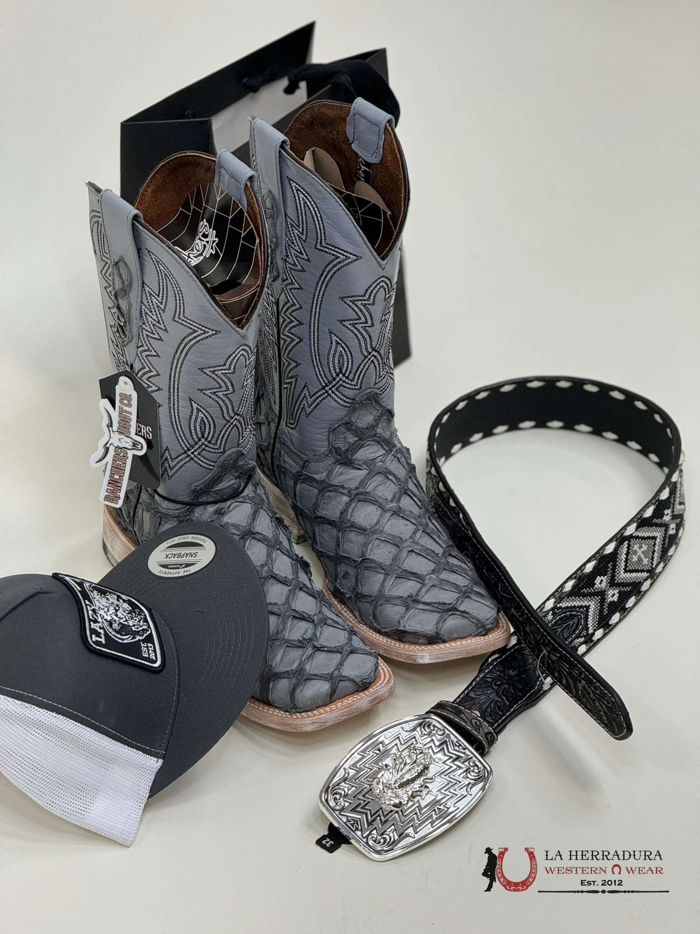 Ranchers Bigbass Fish Grey Matte Claro Tulipan Botas Hombres