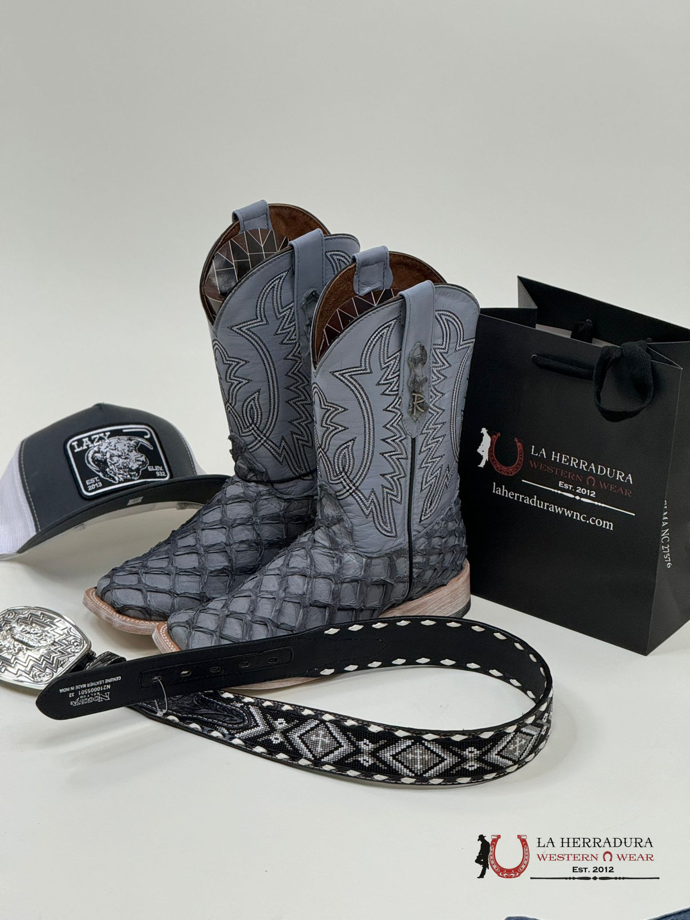 Ranchers Bigbass Fish Grey Matte Claro Tulipan Botas Hombres