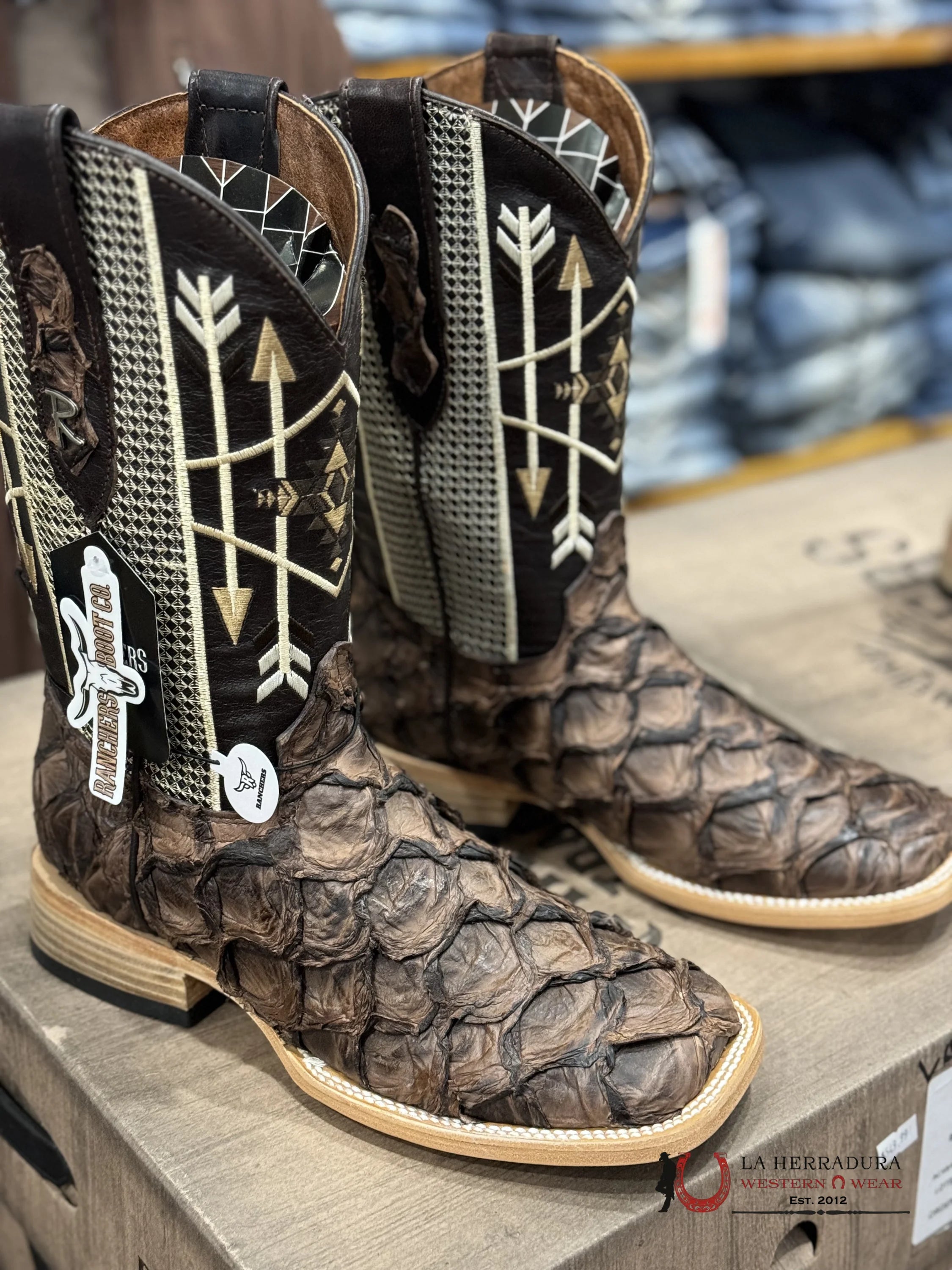 Ranchers Bigbass Tobacco Mustang Dgd Tigua Boot Botas Hombres