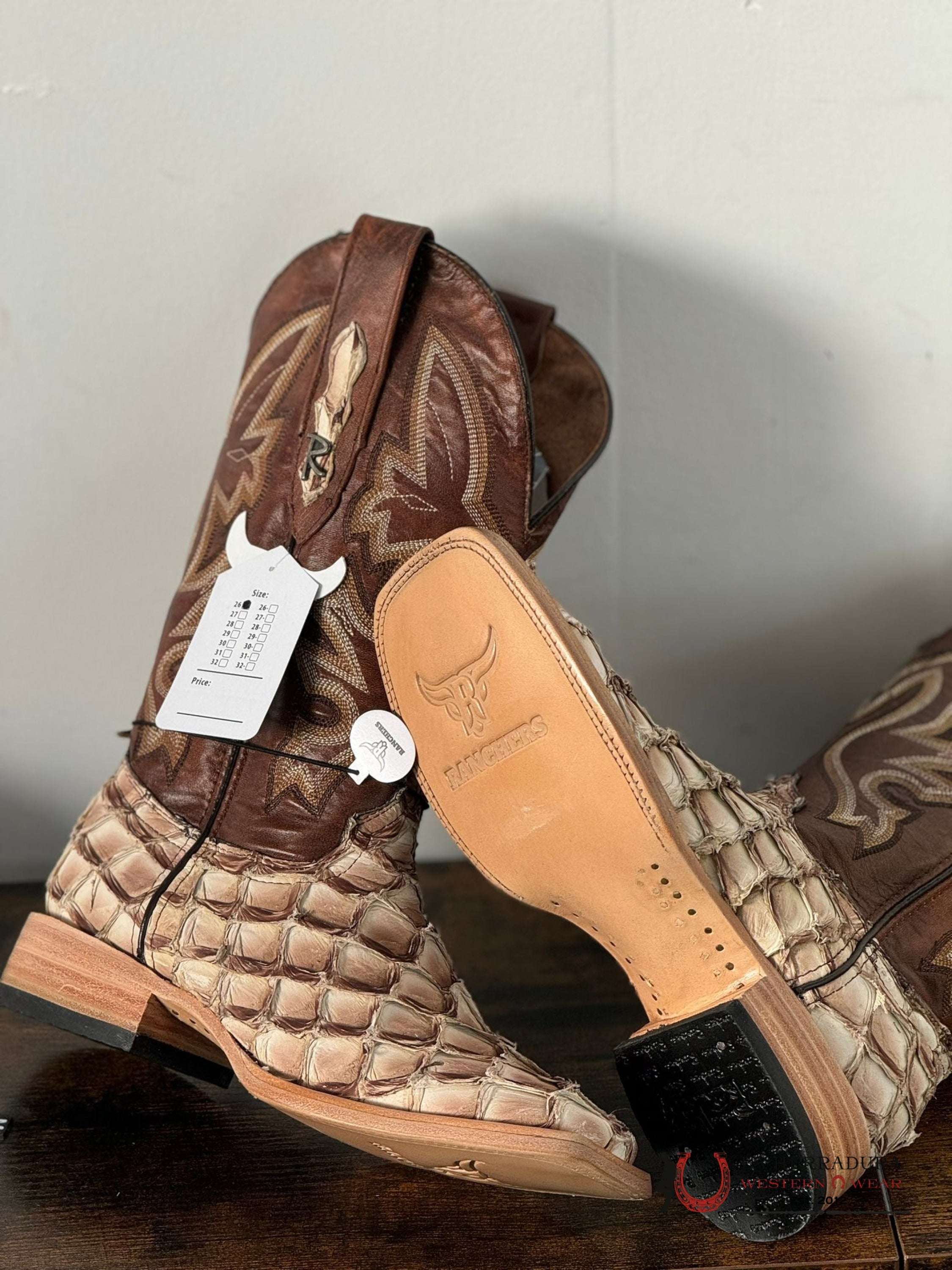 Ranchers Fish Boots Bigbass Oatmeal Cogñac Mexico Boot Botas Hombres