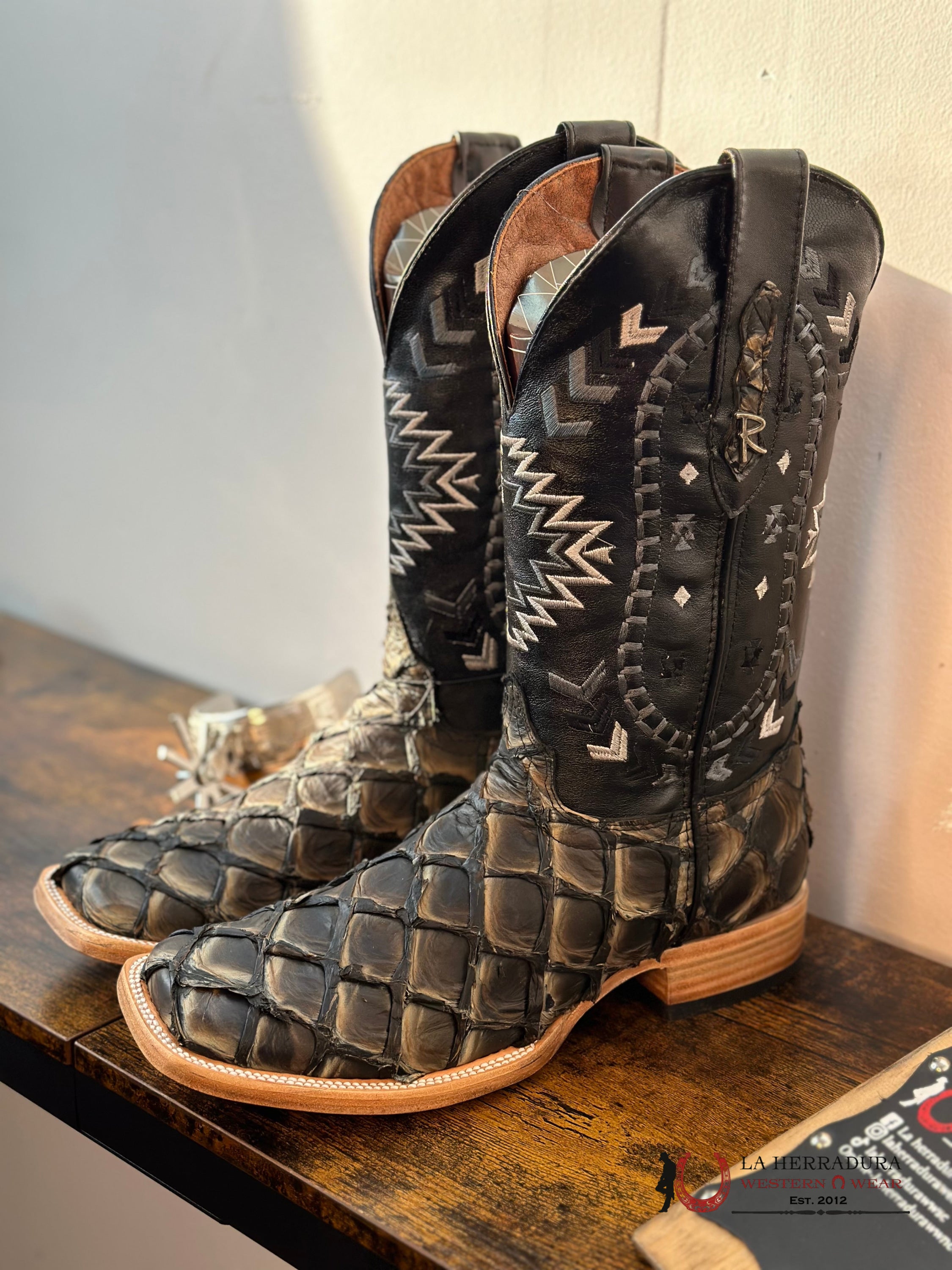 Ranchers Bigbass Saddle Black Rise Nat Cherokee Boot Botas Hombres