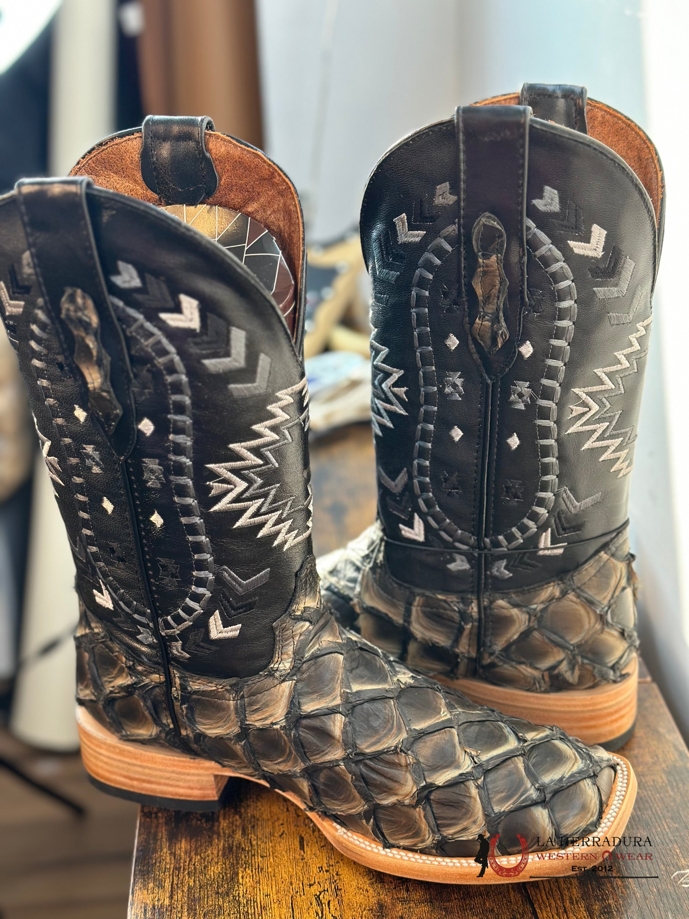 Ranchers Bigbass Saddle Black Rise Nat Cherokee Boot Botas Hombres