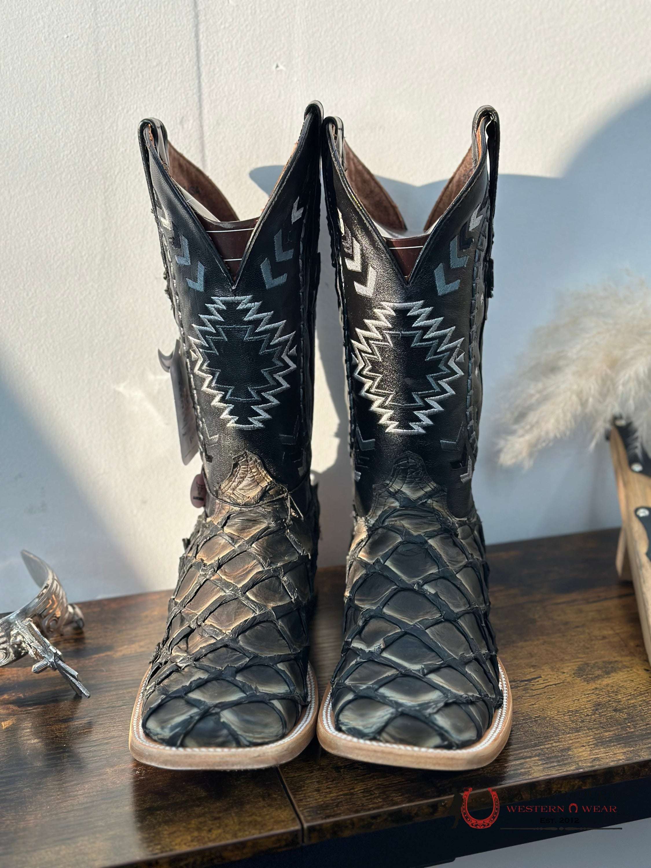Ranchers Bigbass Saddle Black Rise Nat Cherokee Boot Botas Hombres