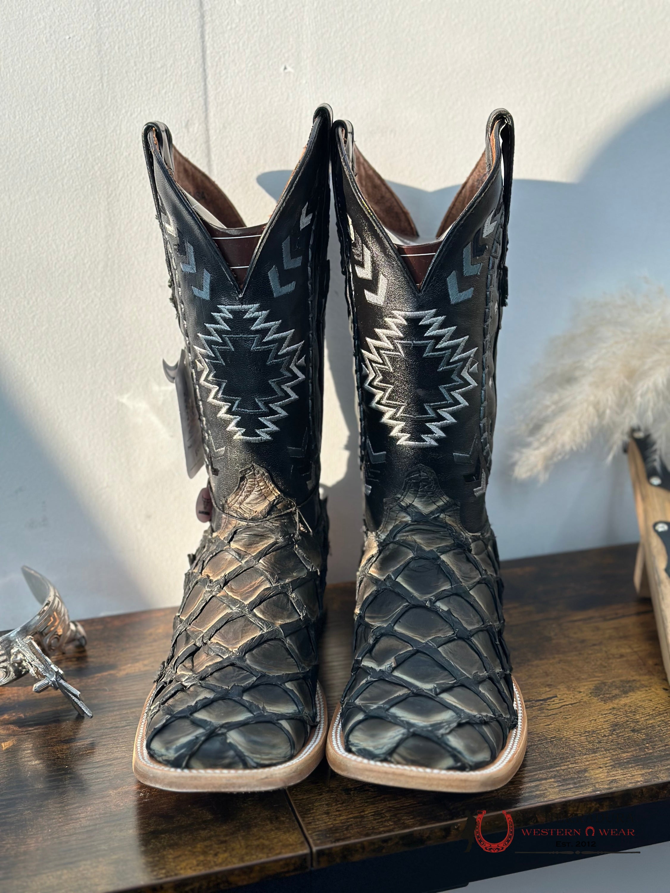 Ranchers Bigbass Saddle Black Rise Nat Cherokee Boot Botas Hombres