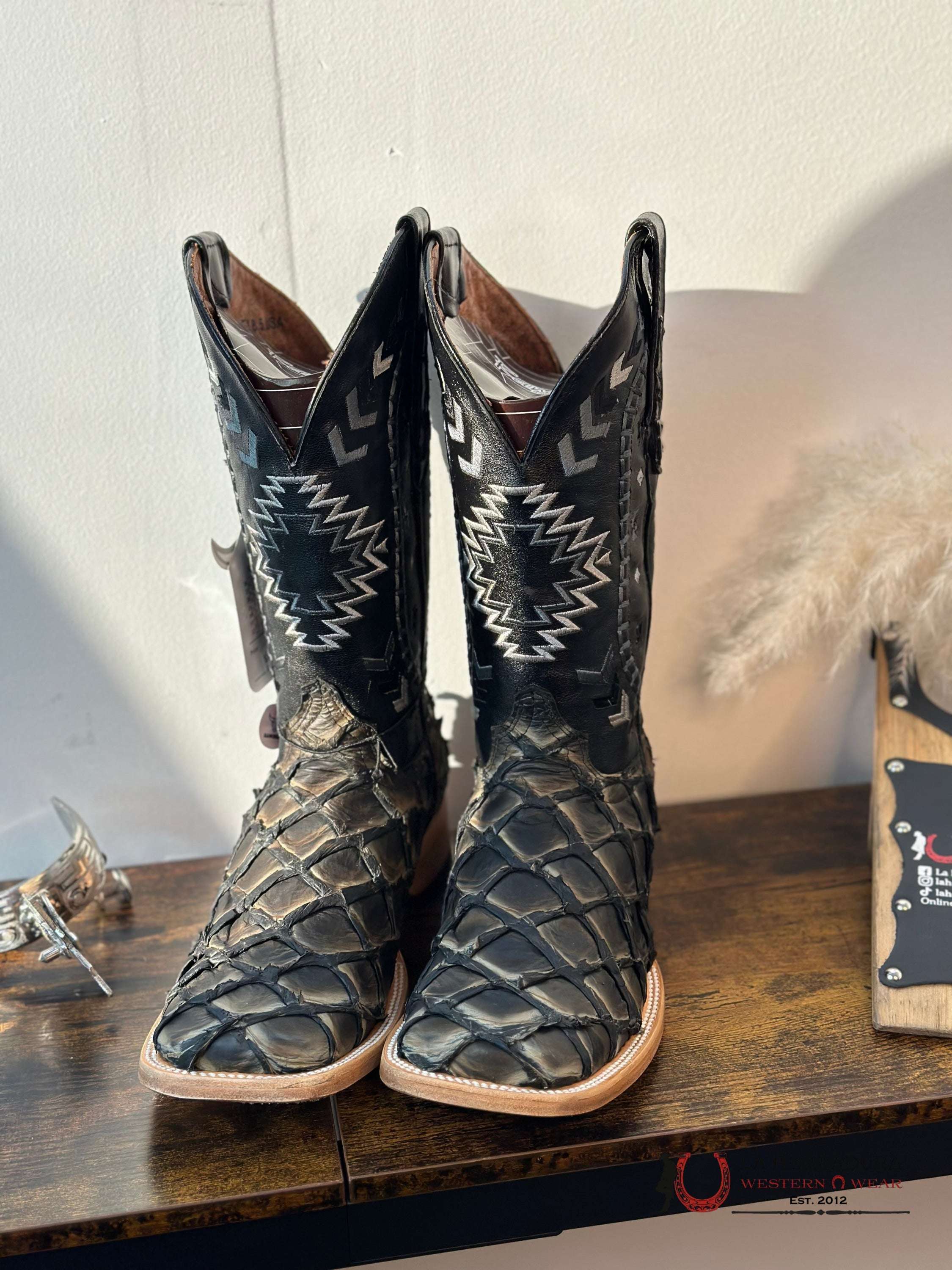 Ranchers Bigbass Saddle Black Rise Nat Cherokee Boot Botas Hombres
