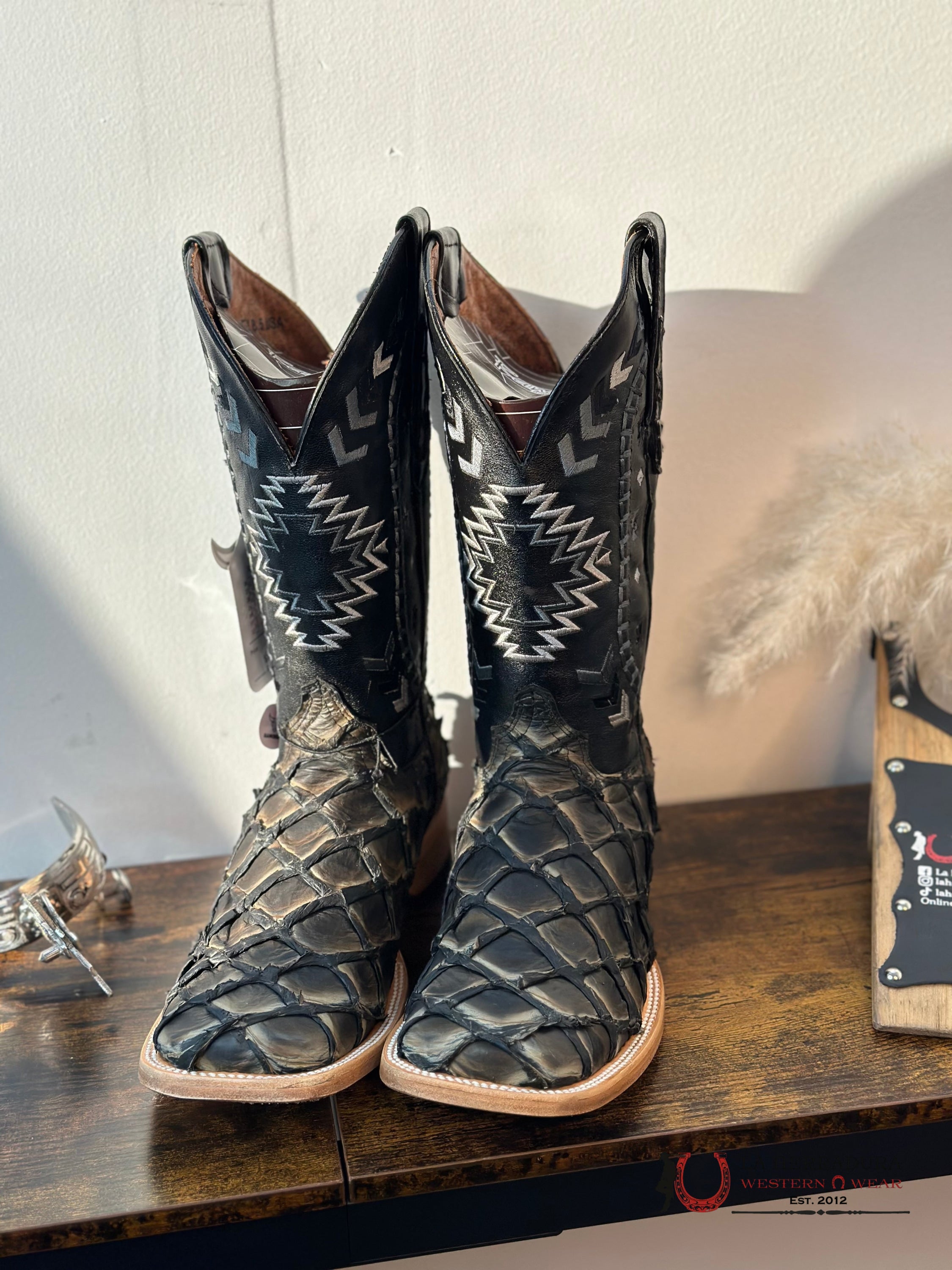 Ranchers Bigbass Saddle Black Rise Nat Cherokee Boot Botas Hombres