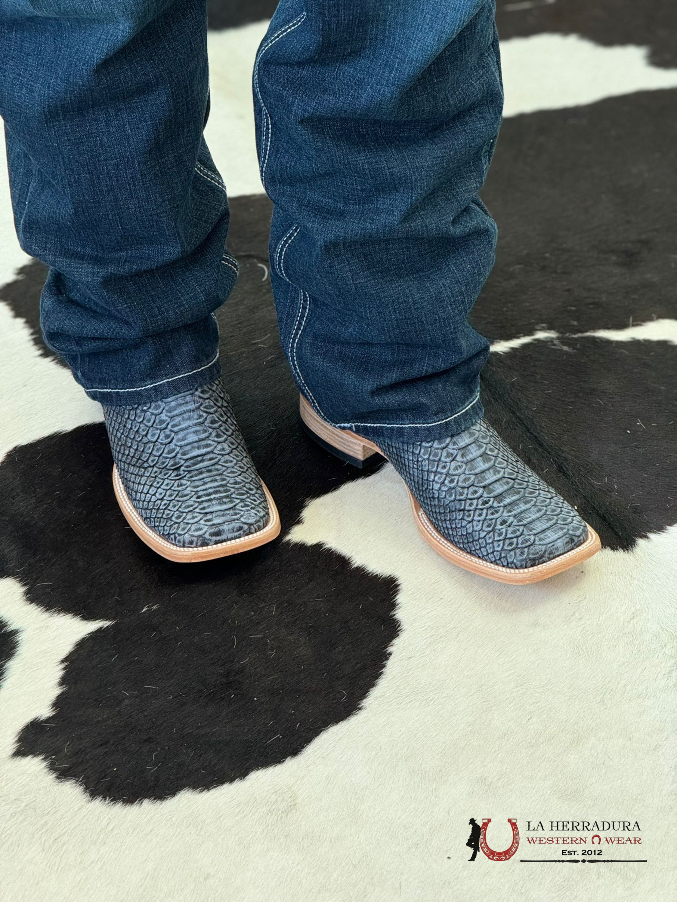 Ranchers Python Blue Rustic Botas Hombres