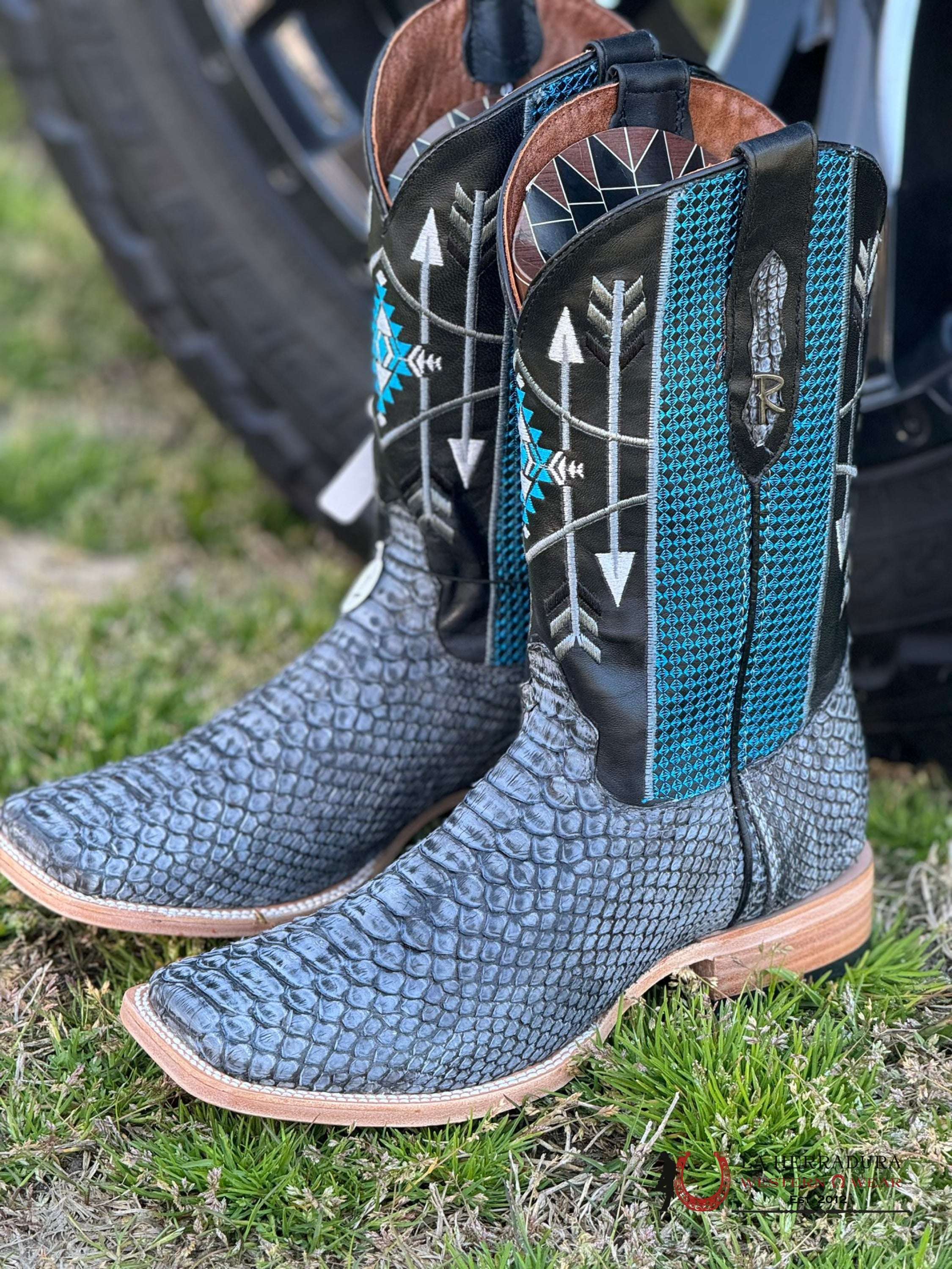 Ranchers Python Blue Rustic Botas Hombres