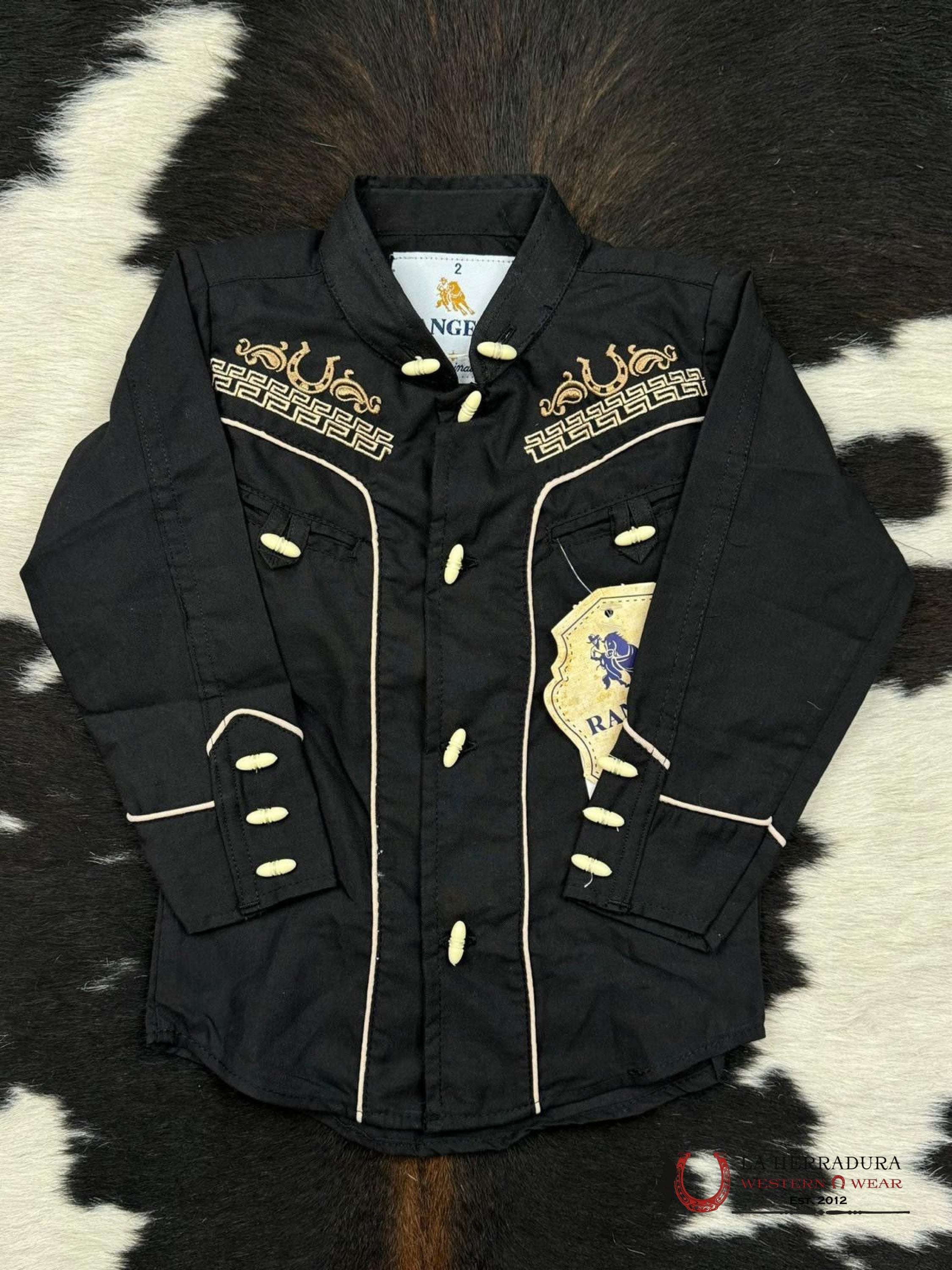 Ranger’s Charro Black Bordado Light Tan Niños