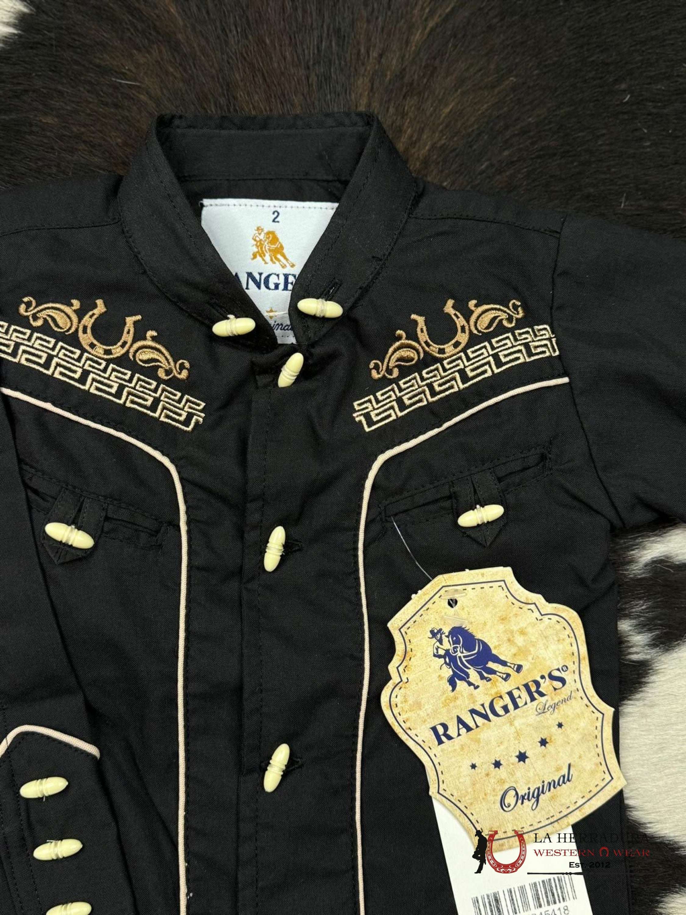 Ranger’s Charro Black Bordado Light Tan Niños