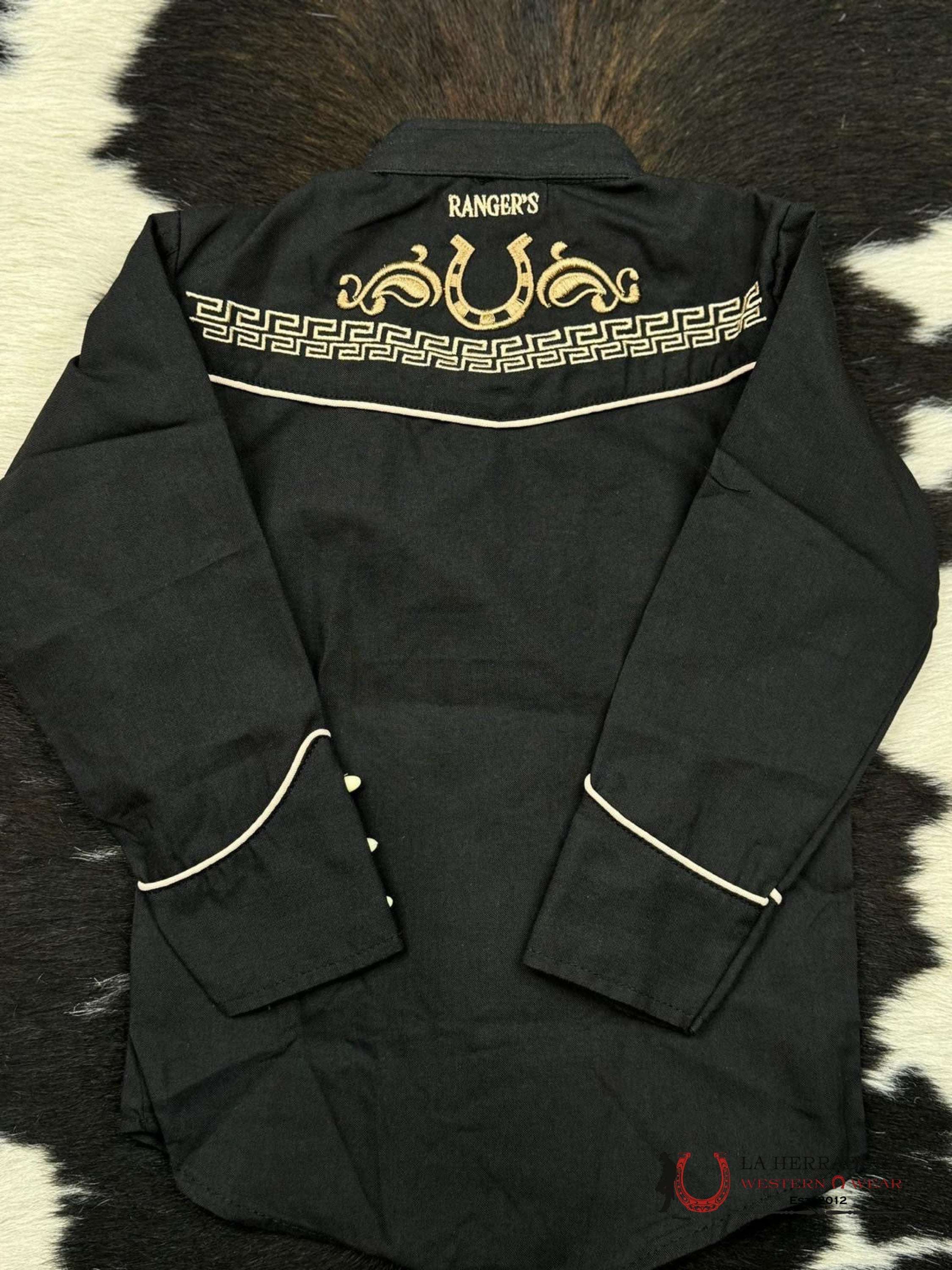 Ranger’s Charro Black Bordado Light Tan Niños