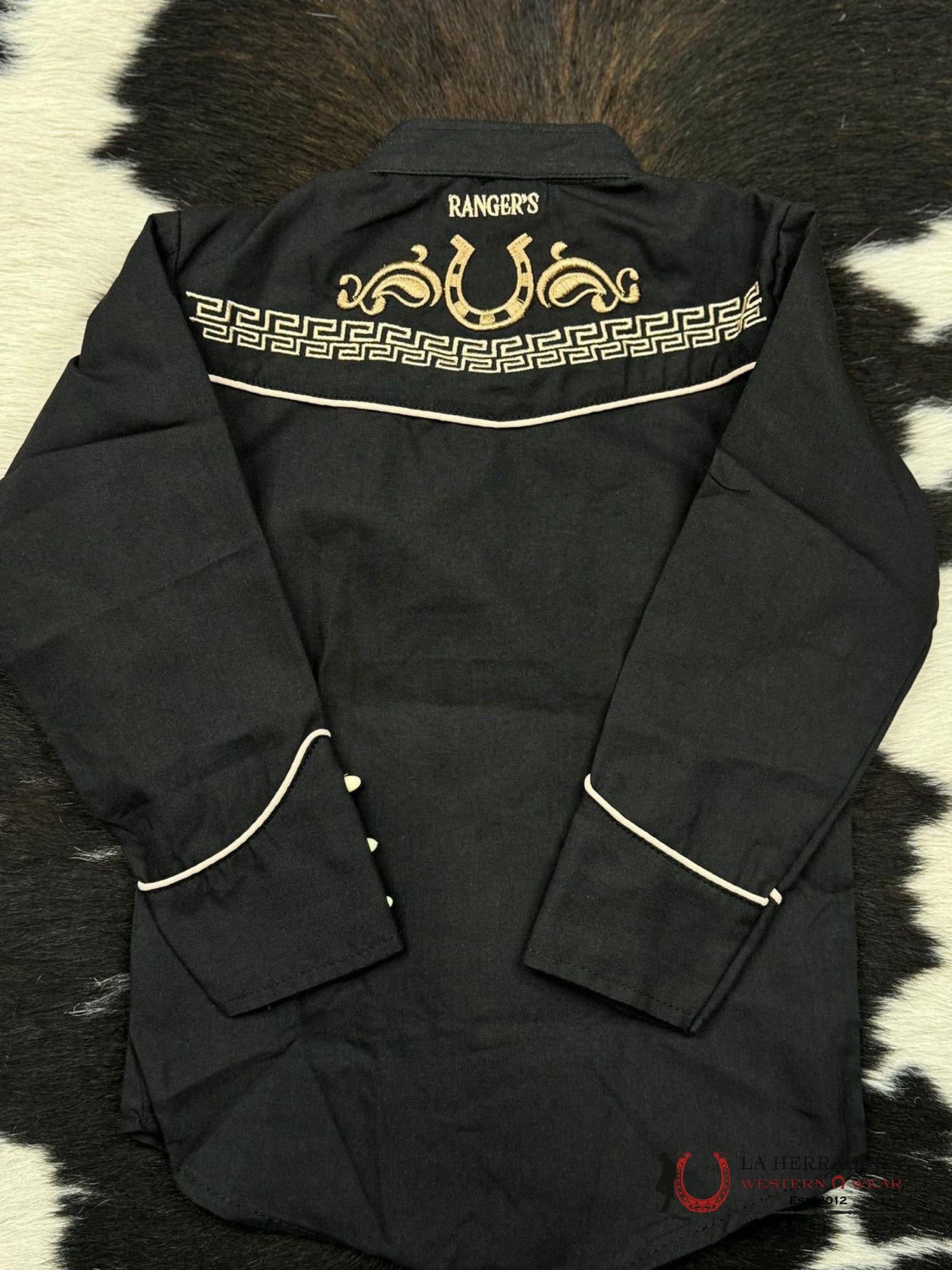 Ranger’s Charro Black Bordado Light Tan Niños