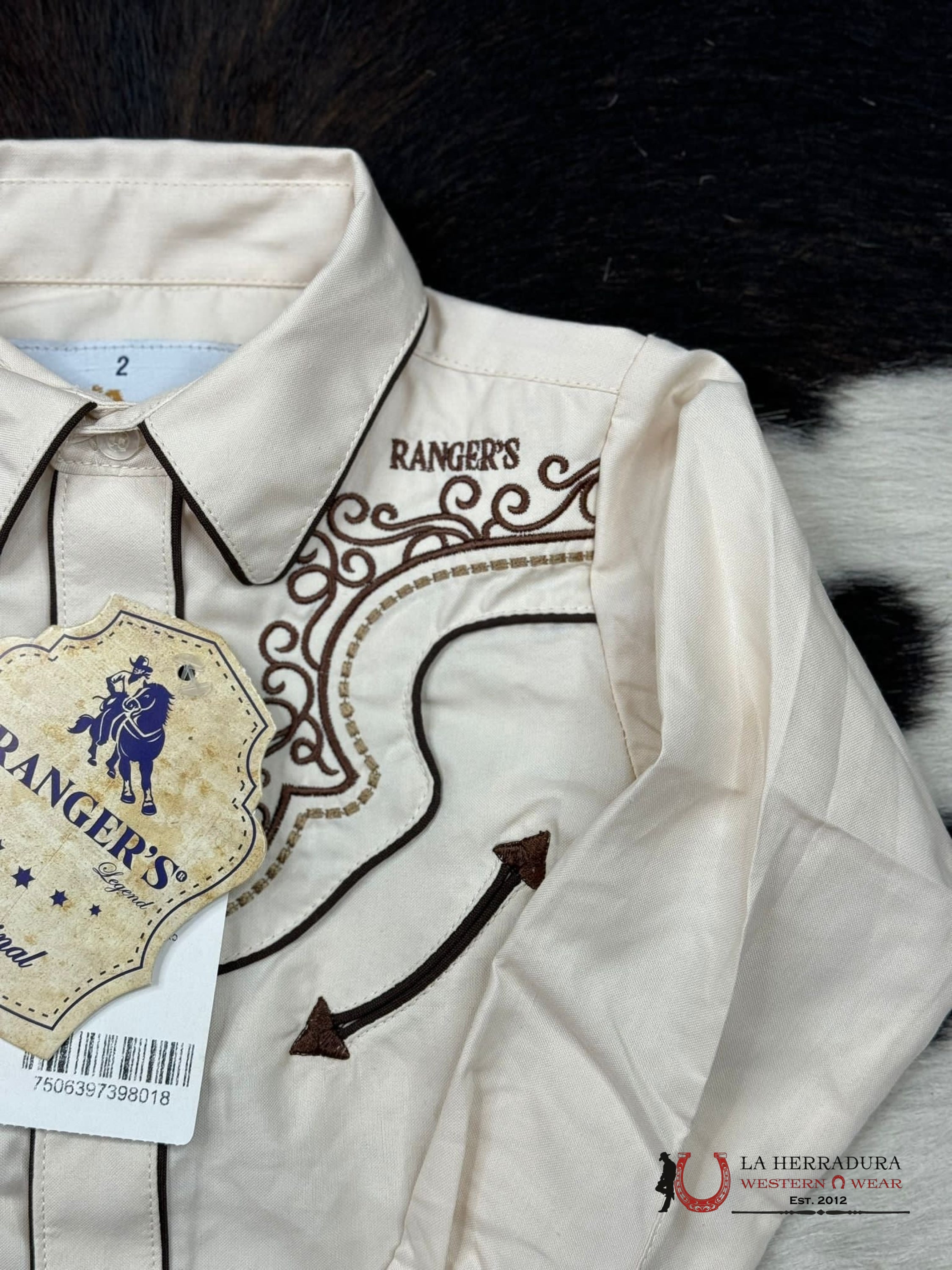 Ranger’s Charro Light Tan Bordado Brown Niños