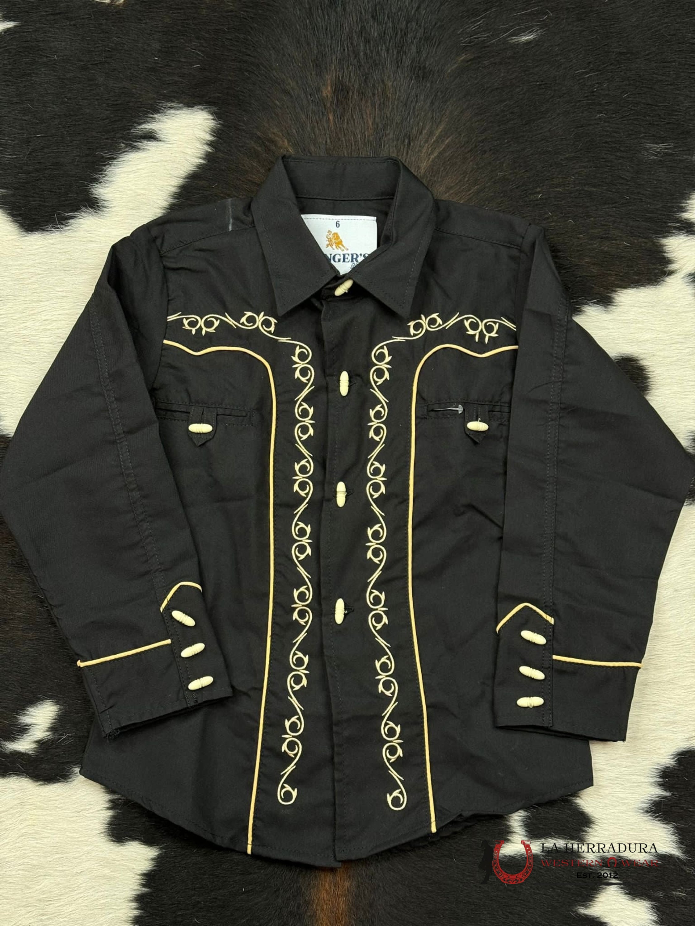 Ranger’s Charro Negro Bordado Off White Niños