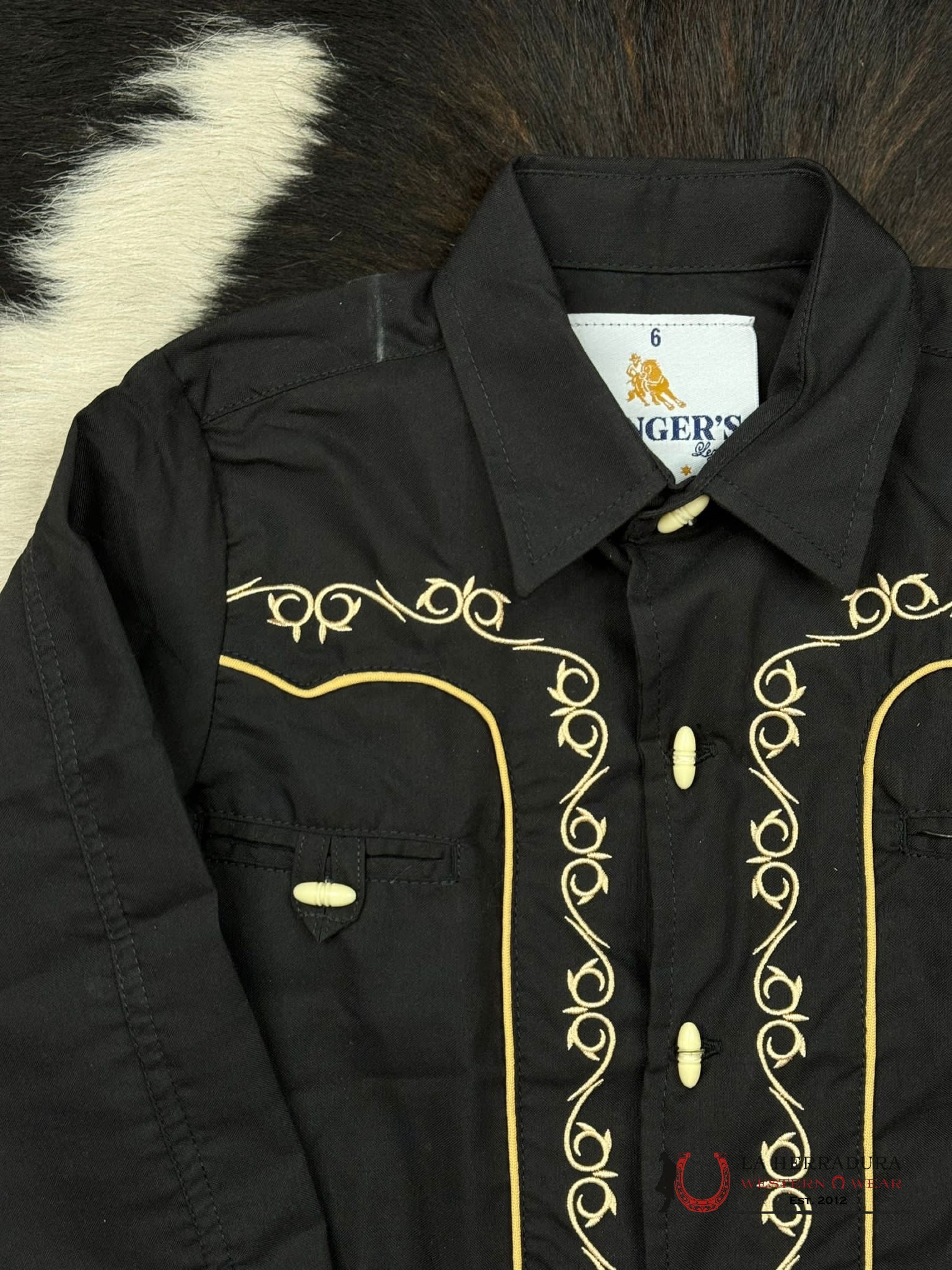 Ranger’s Charro Negro Bordado Off White Niños