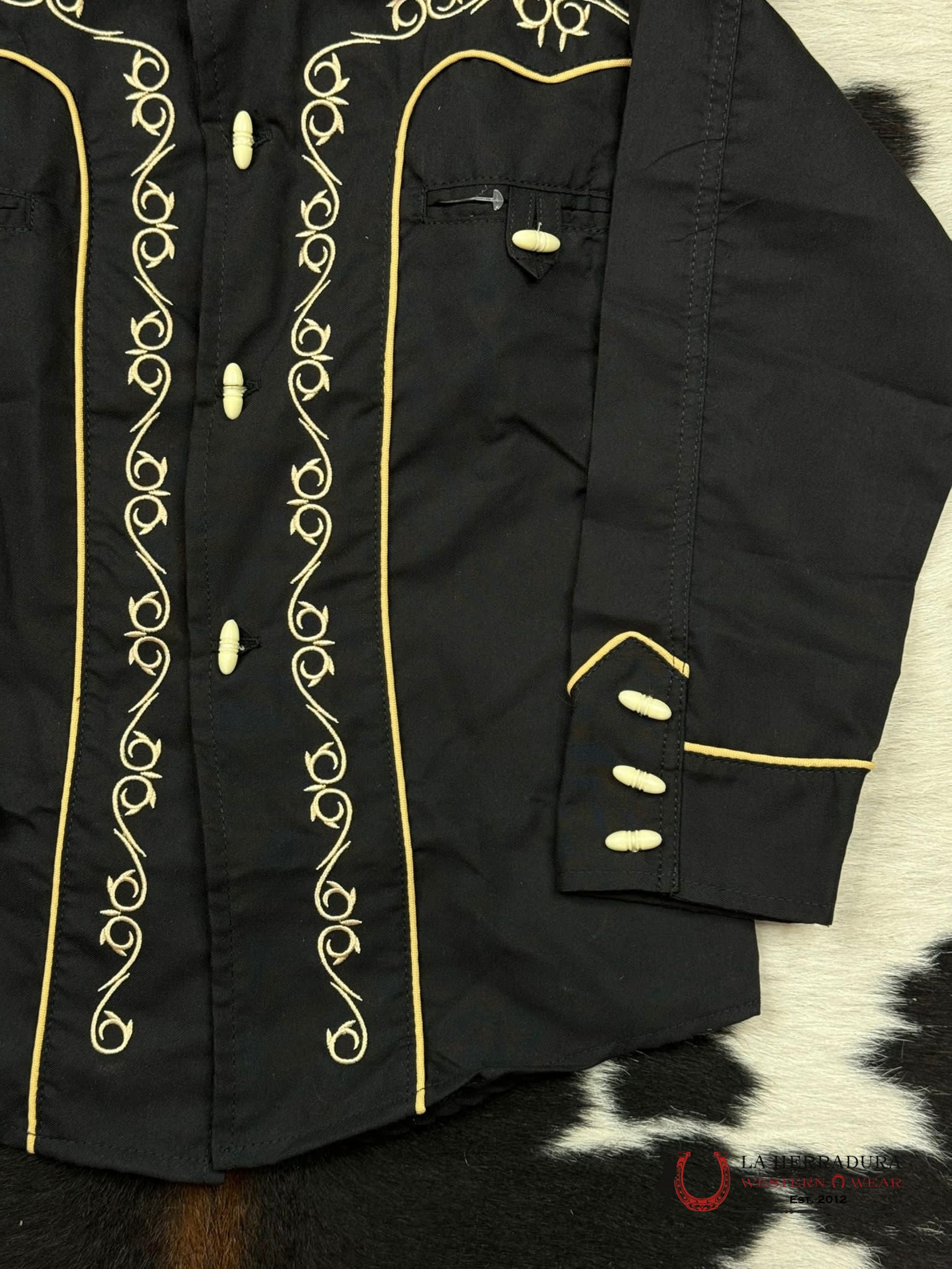 Ranger’s Charro Negro Bordado Off White Niños