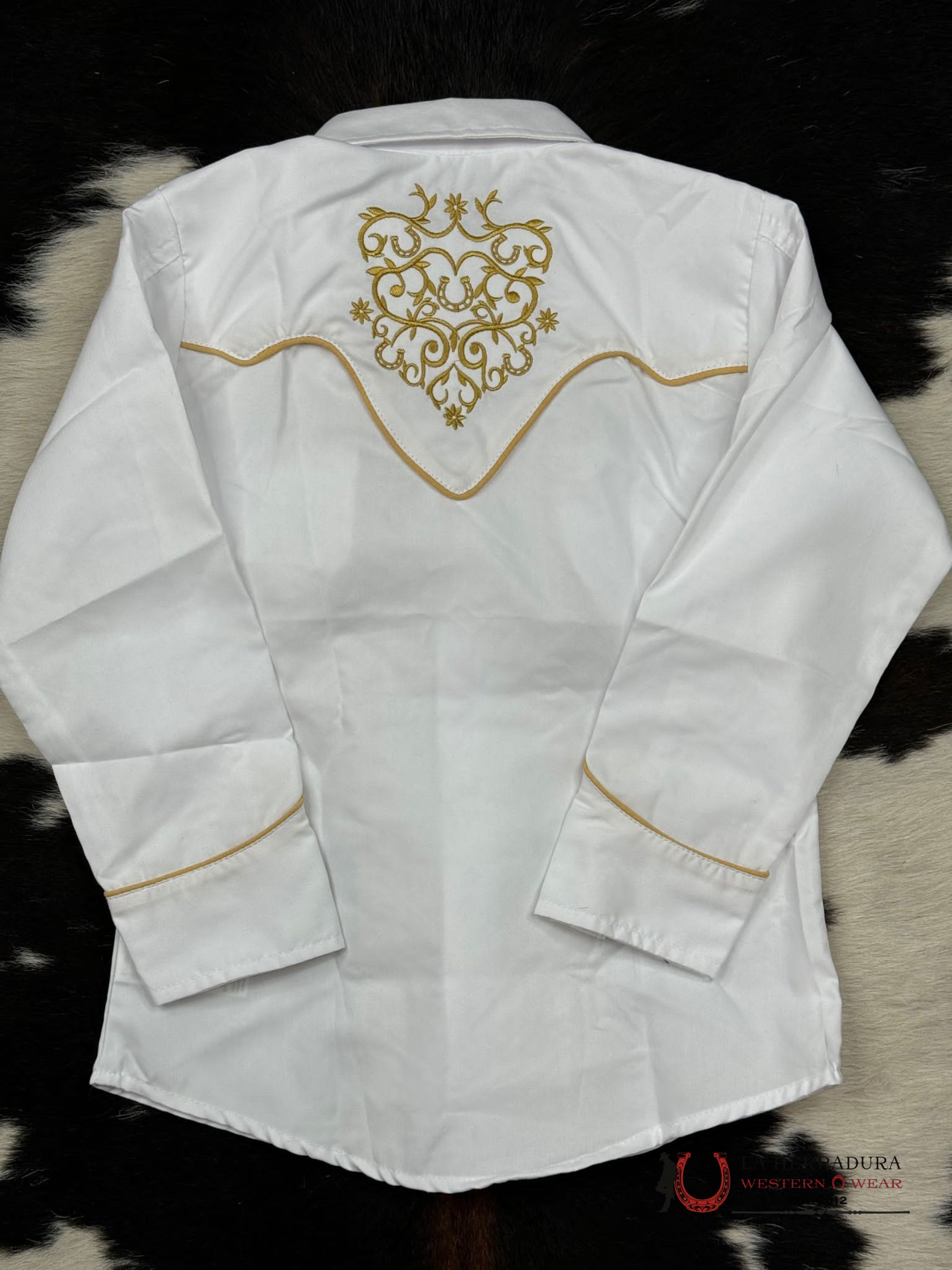 Ranger’s Charro White Bordado Light Tan Niños
