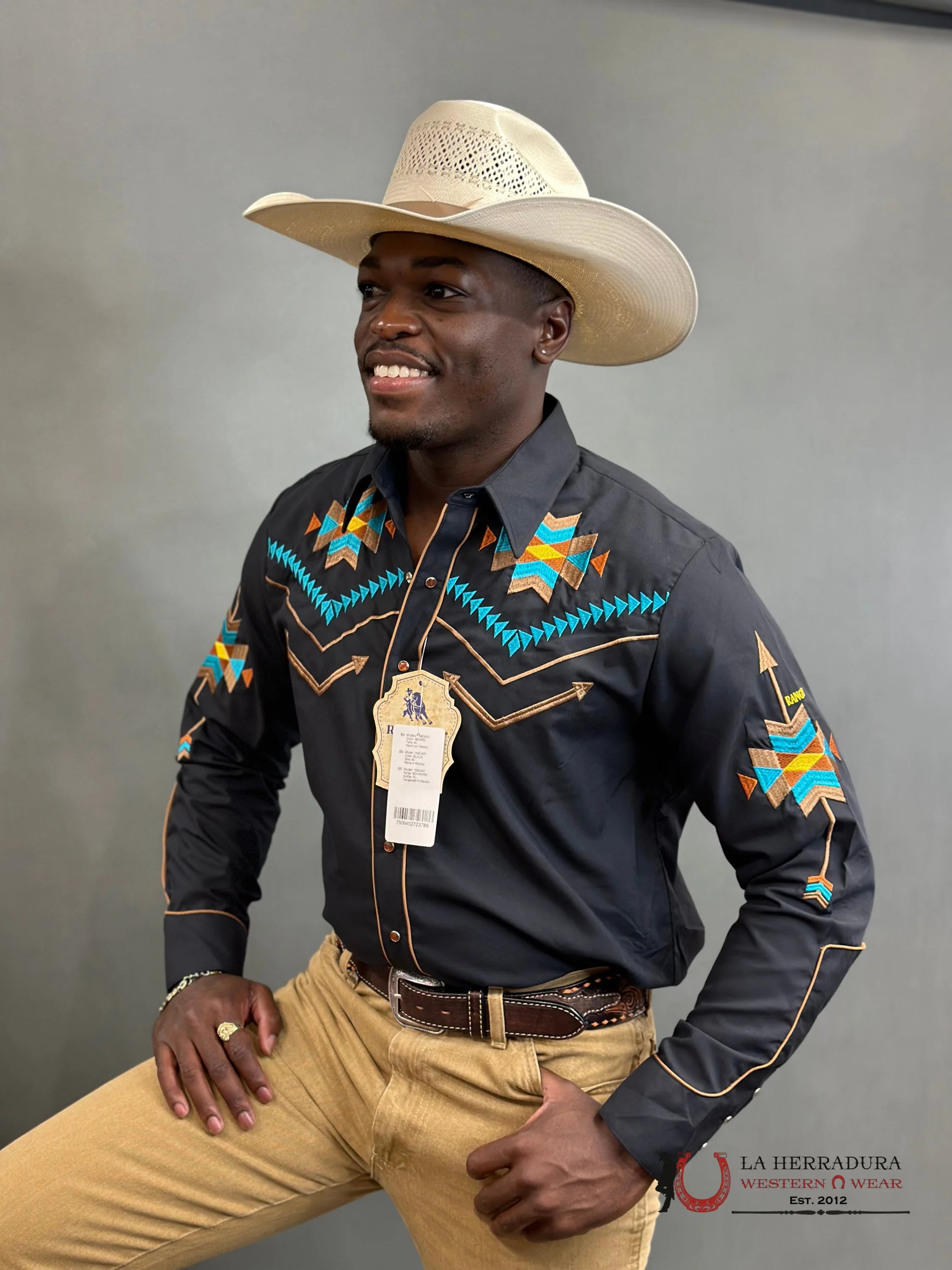 Rangers Legend Original Black Charro Embroidered Ropa Hombres