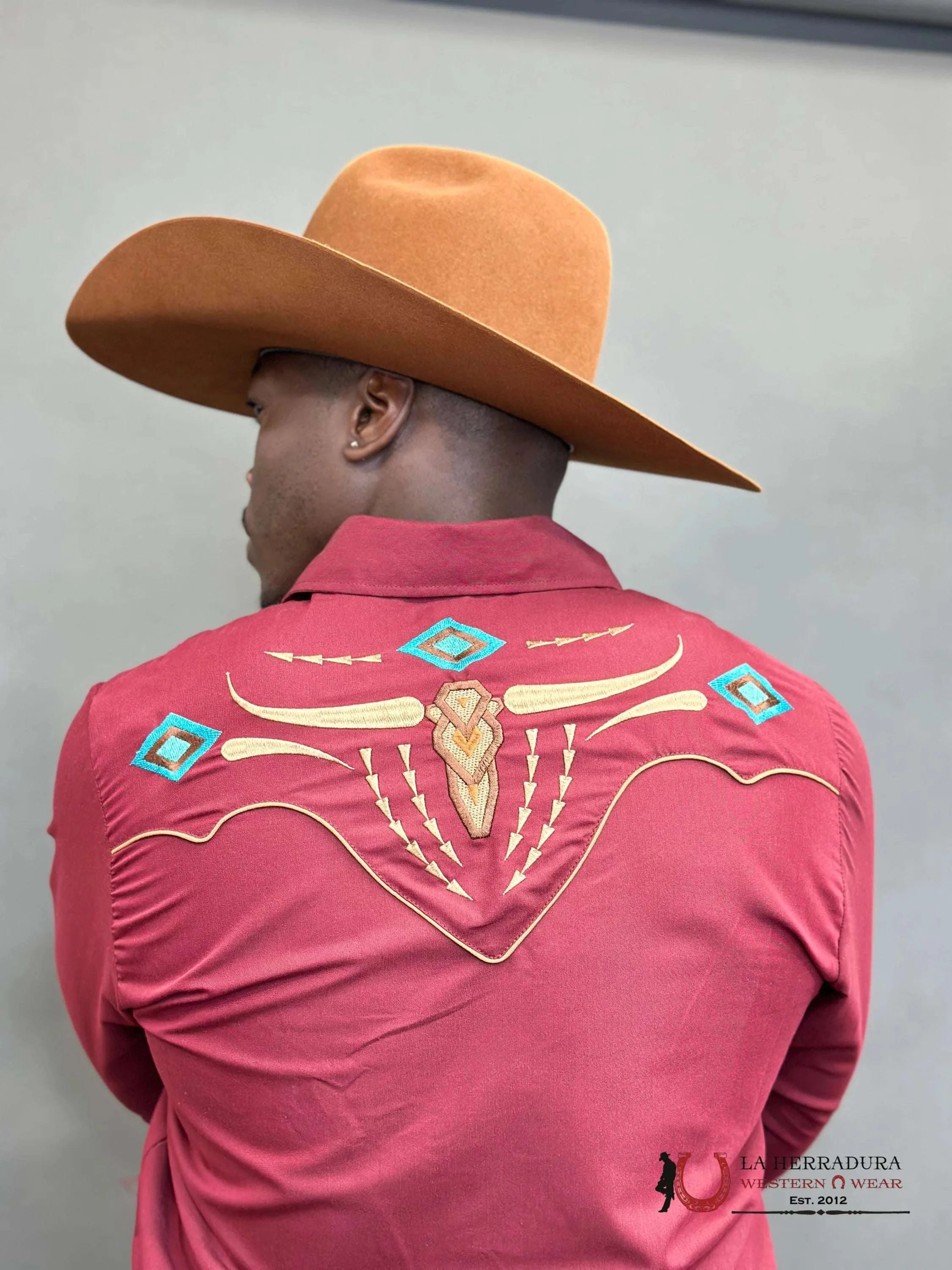 Rangers Legend Original Burgundy Charro Embroidered Ropa Hombres