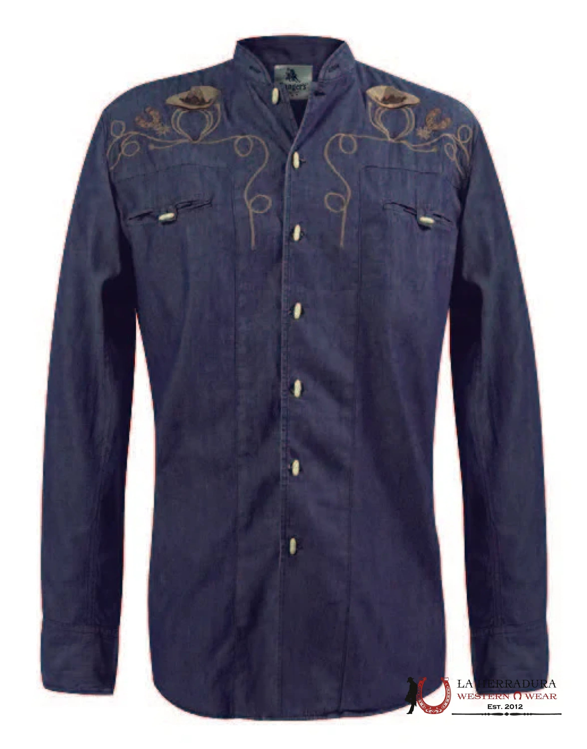 RANGERS MEN DENIM CHARRO BROWN STITCHING ROPE AND ESPOUSAL 136CA01 ROPA HOMBRES