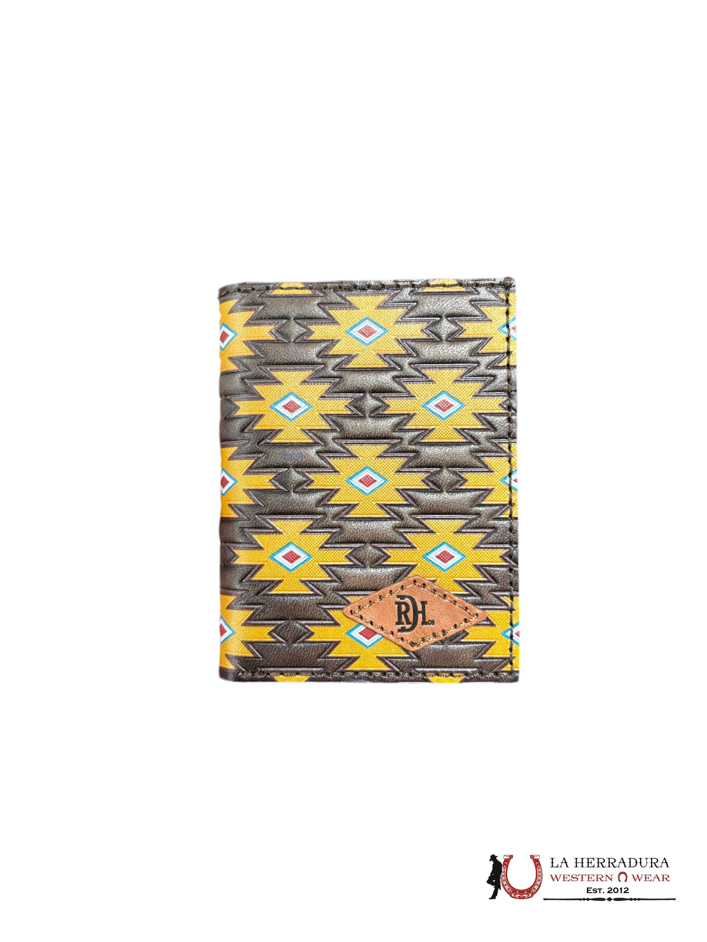 RDH MENS BROWN AND YELLOW TRIFOLD WALLET- 23111897W5 ACCESORIOS