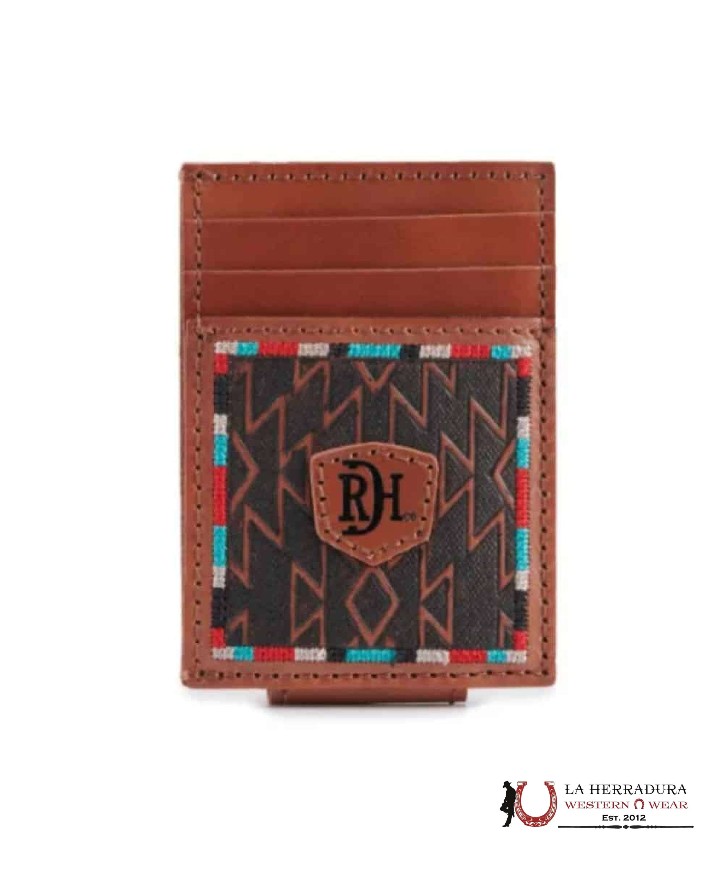 RDH MENS BROWN LEATHER CARD CASE W/MAGNETIC CLIP WALLET- 23111875M11 ACCESORIOS