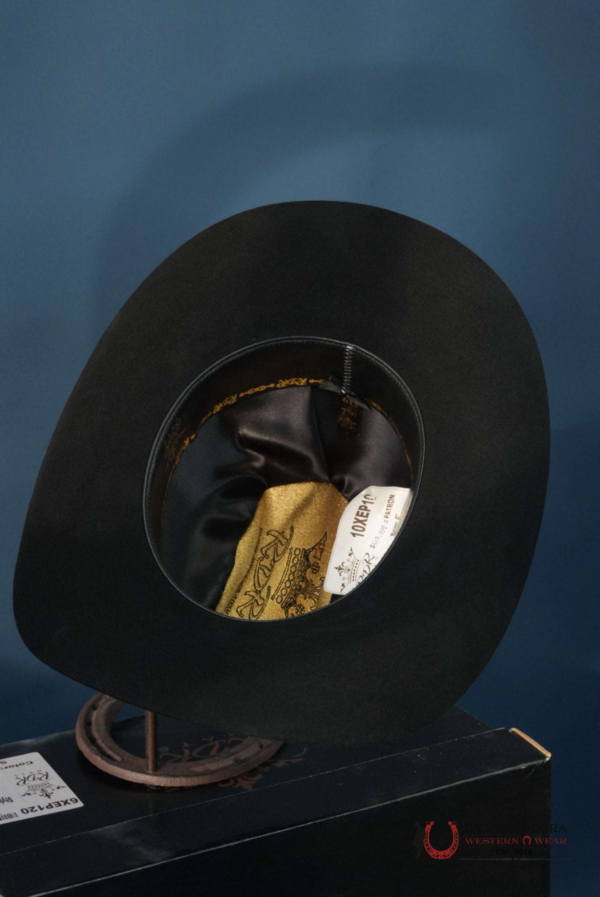 RDR 10X PATRON COWBOY HAT BLACK TALL CROWN TEJANA