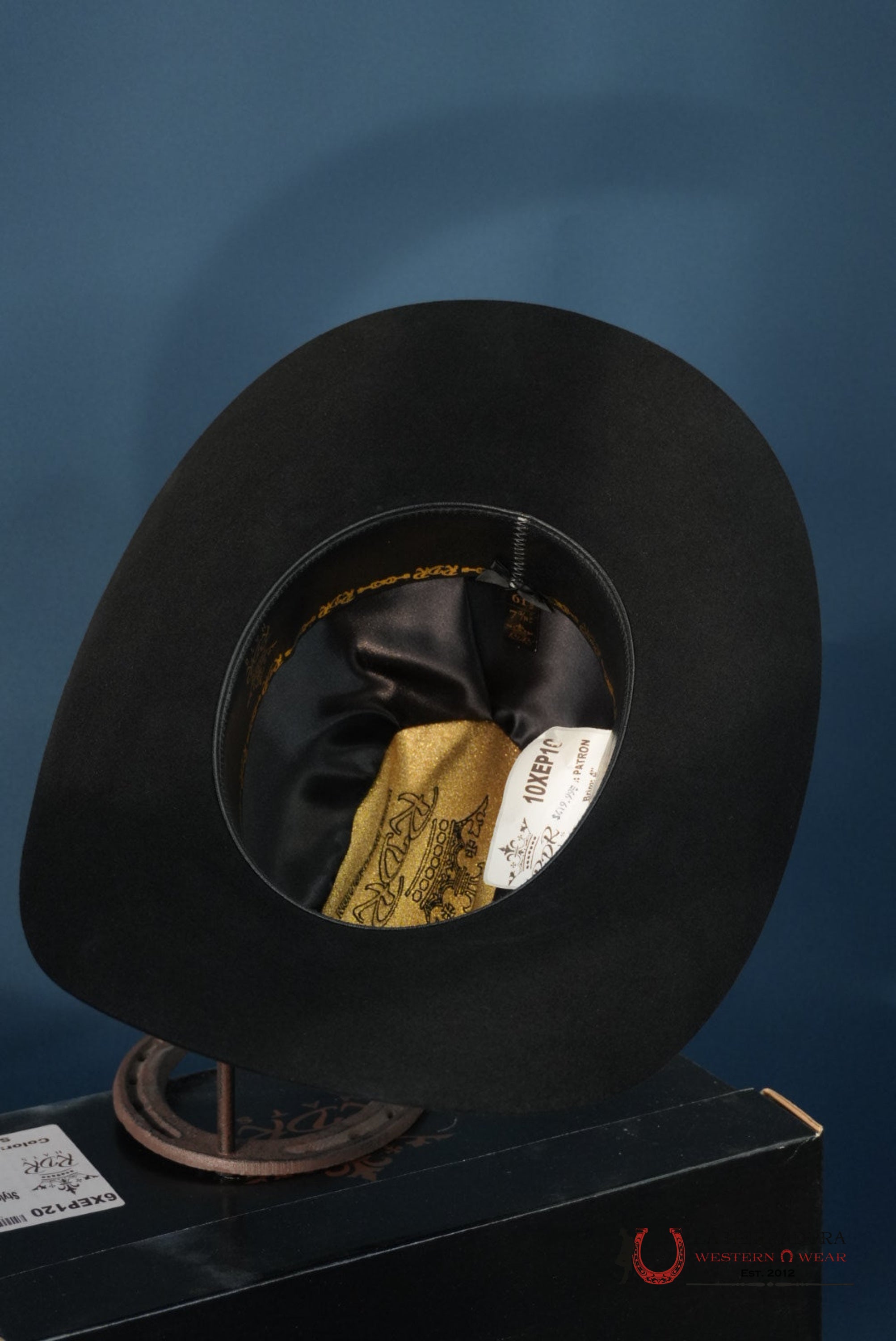 RDR 10X PATRON COWBOY HAT BLACK TALL CROWN TEJANA