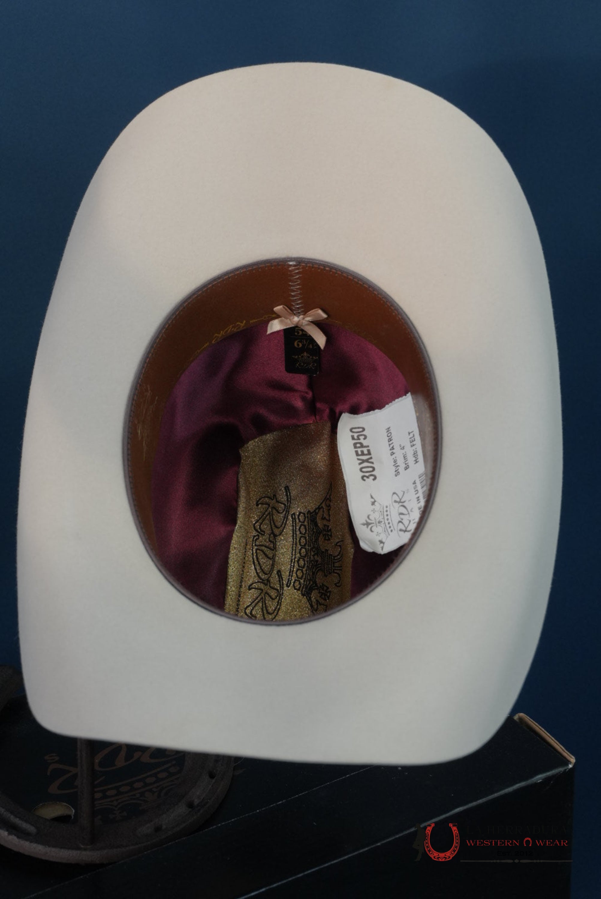 RDR 30X PATRON COWBOY HAT SILVER BELLY TALL CROWN TEJANA