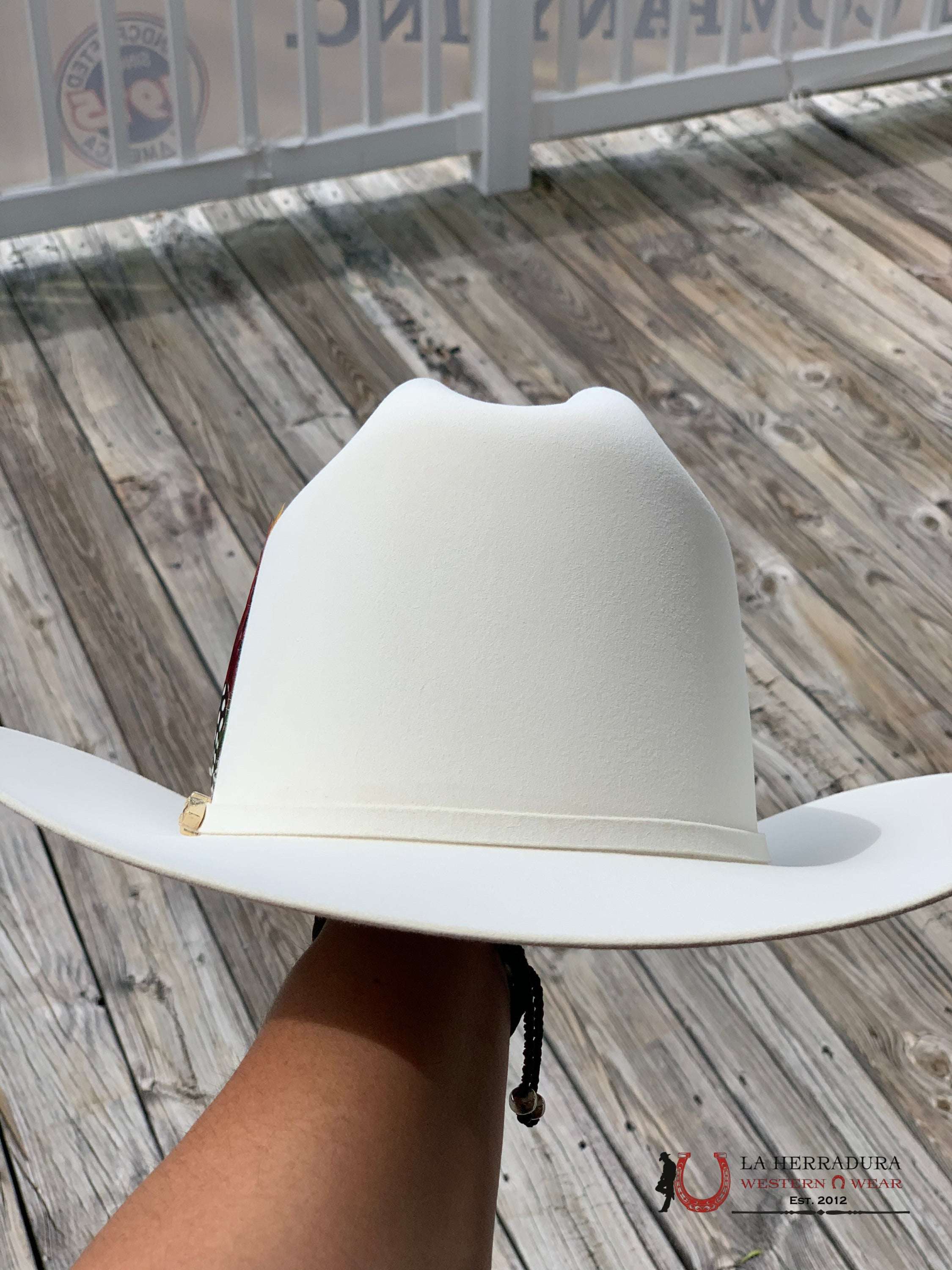 Rdr 30X Patron Copa Alta Cowboy Hat Blanco Tejana