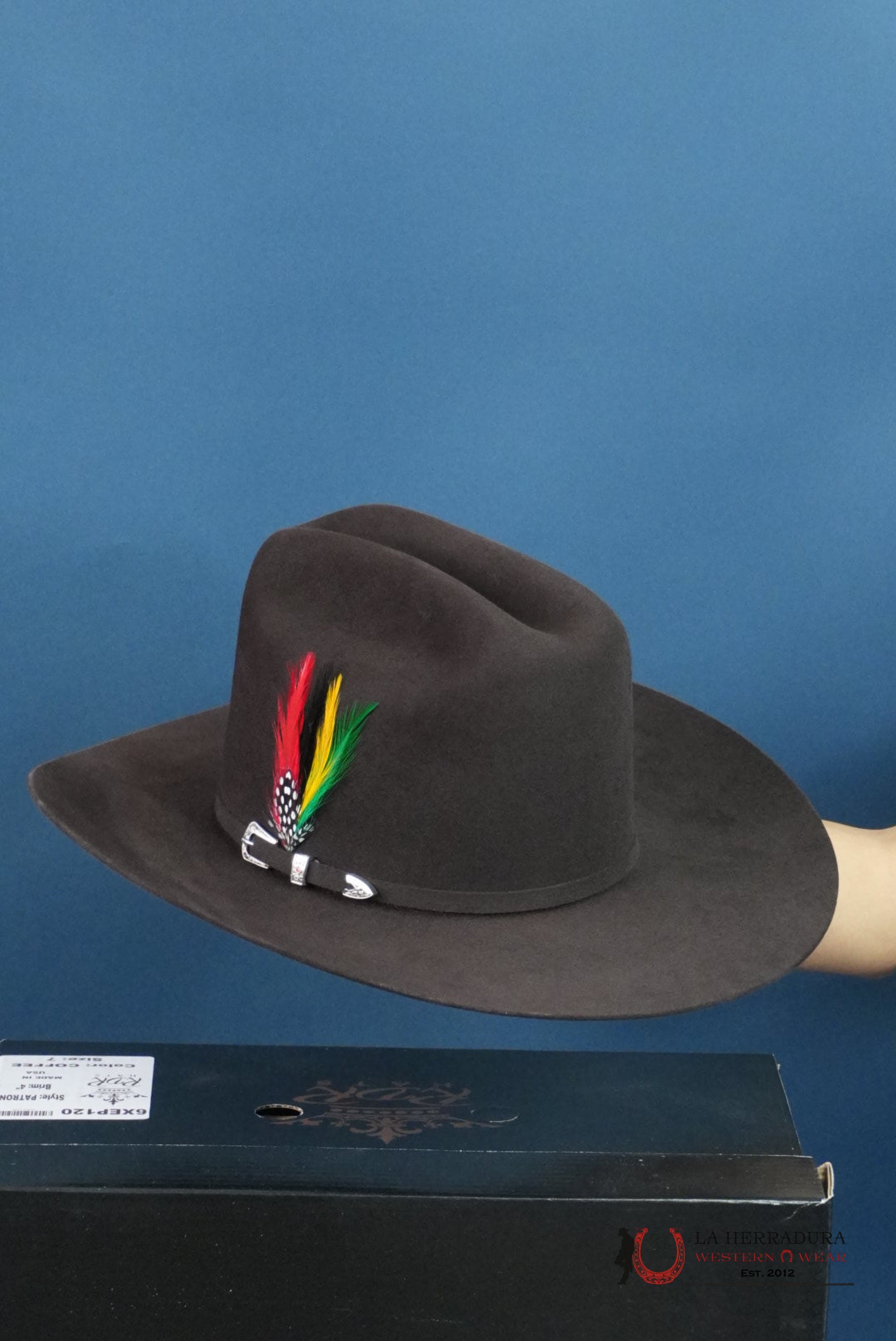 RDR COPA ALTA CHOCO 6X EL PATRÓN COWBOY HAT TEJANA