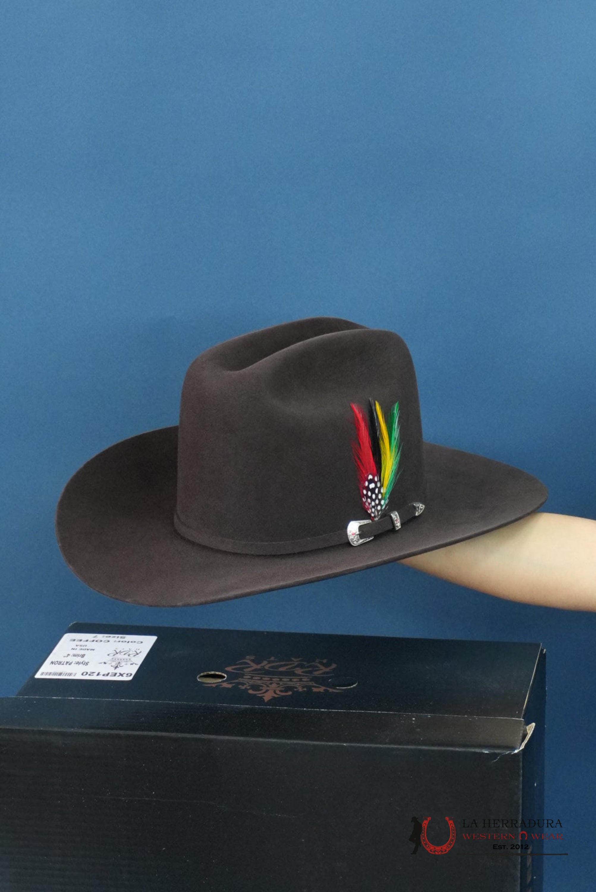 RDR COPA ALTA CHOCO 6X EL PATRÓN COWBOY HAT TEJANA