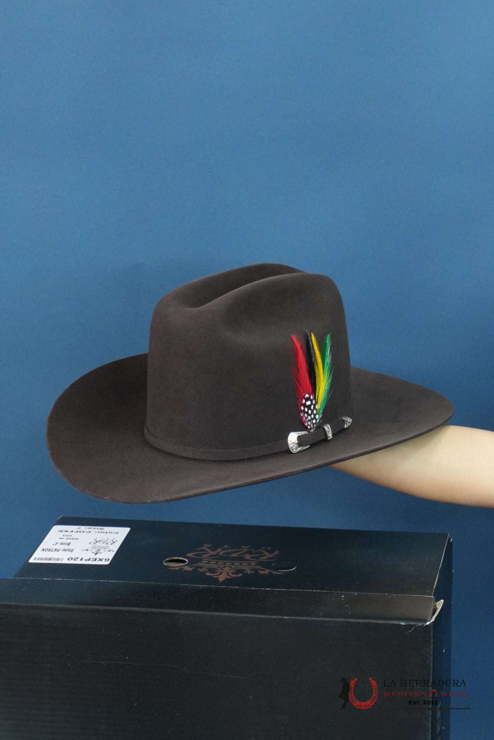 RDR COPA ALTA CHOCO 6X EL PATRÓN COWBOY HAT TEJANA