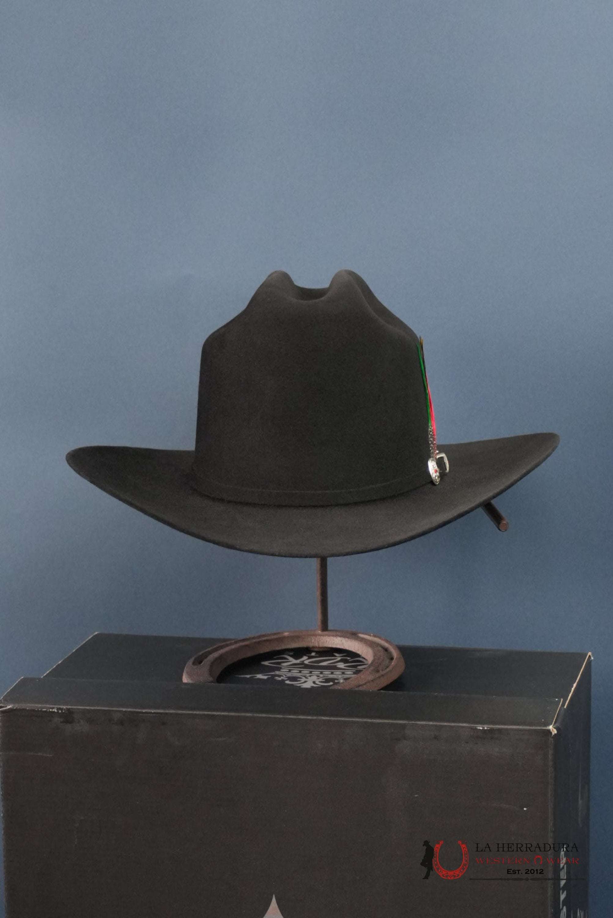 RDR COPA ALTA NEGRO 6X EL PATRÓN COWBOY HAT TEJANA