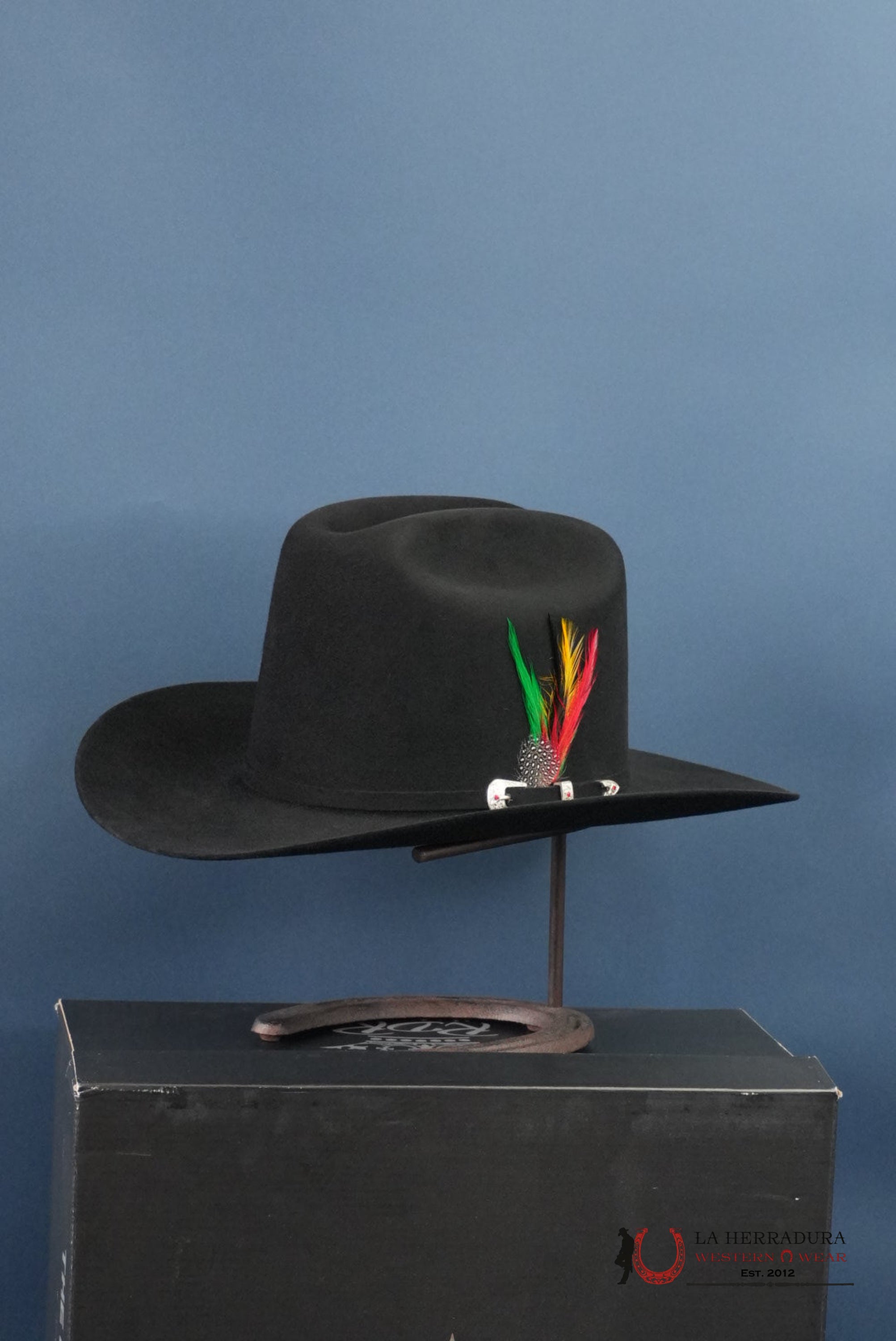 RDR COPA ALTA NEGRO 6X EL PATRÓN COWBOY HAT TEJANA