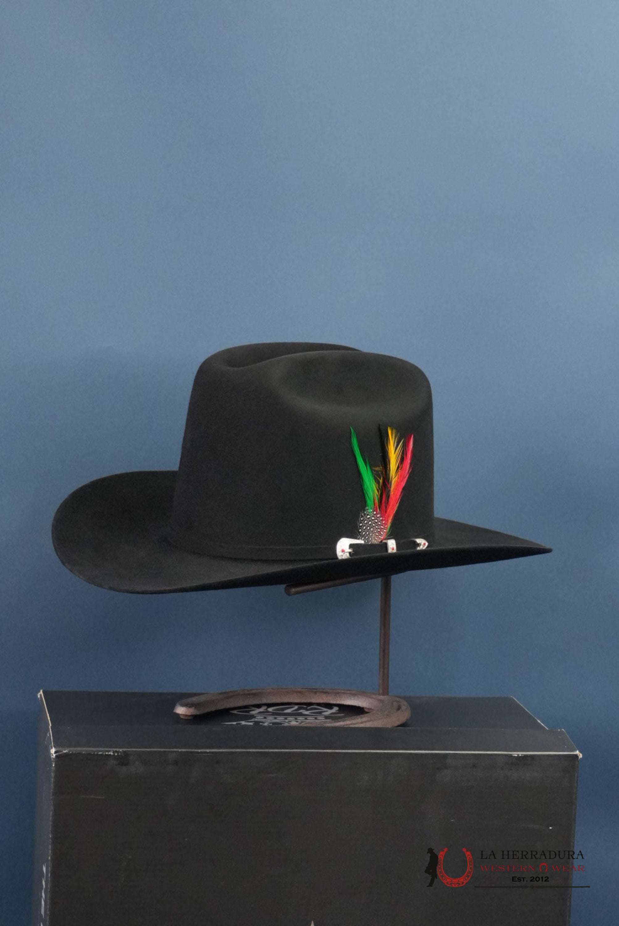 RDR COPA ALTA NEGRO 6X EL PATRÓN COWBOY HAT TEJANA