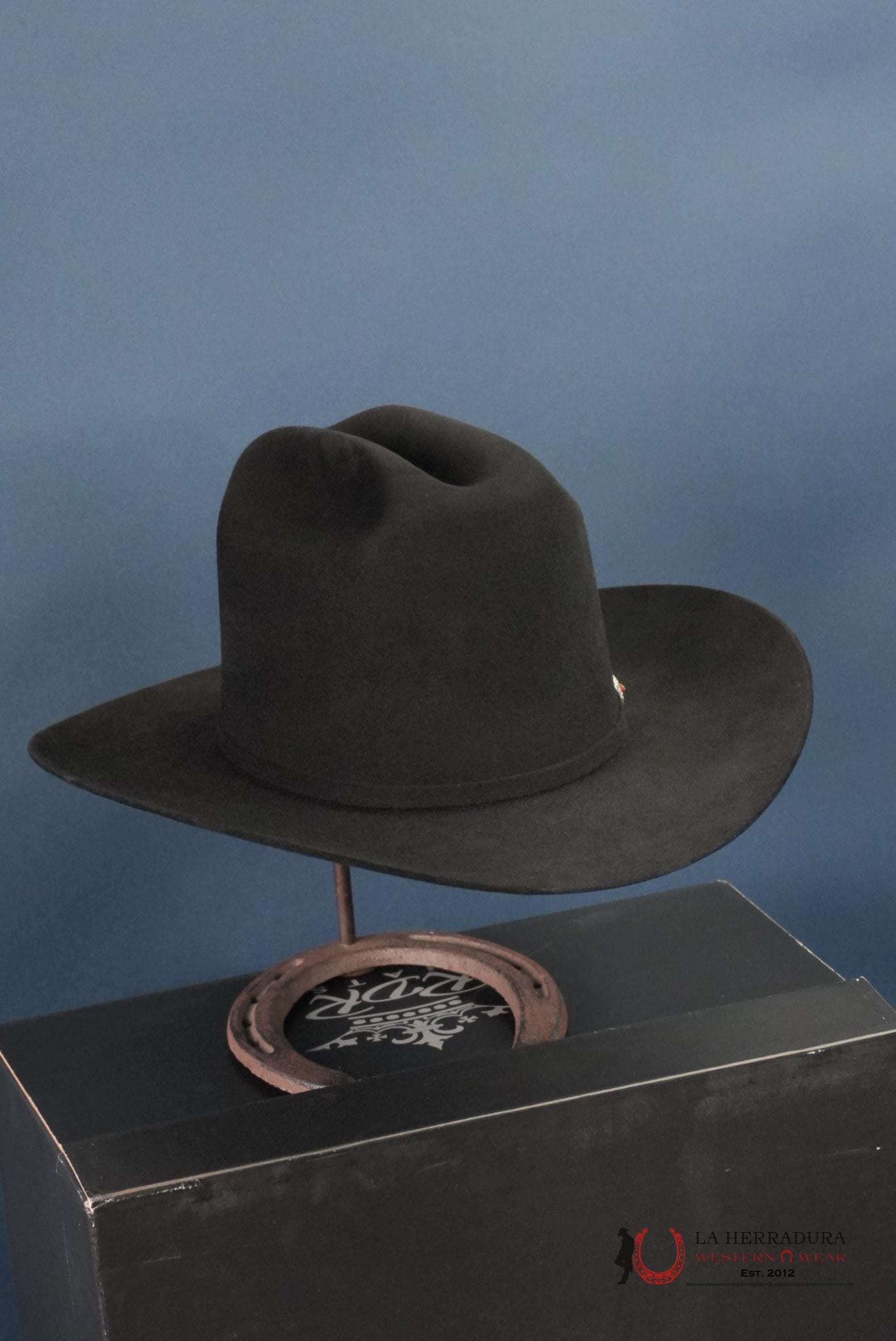 RDR COPA ALTA NEGRO 6X EL PATRÓN COWBOY HAT TEJANA