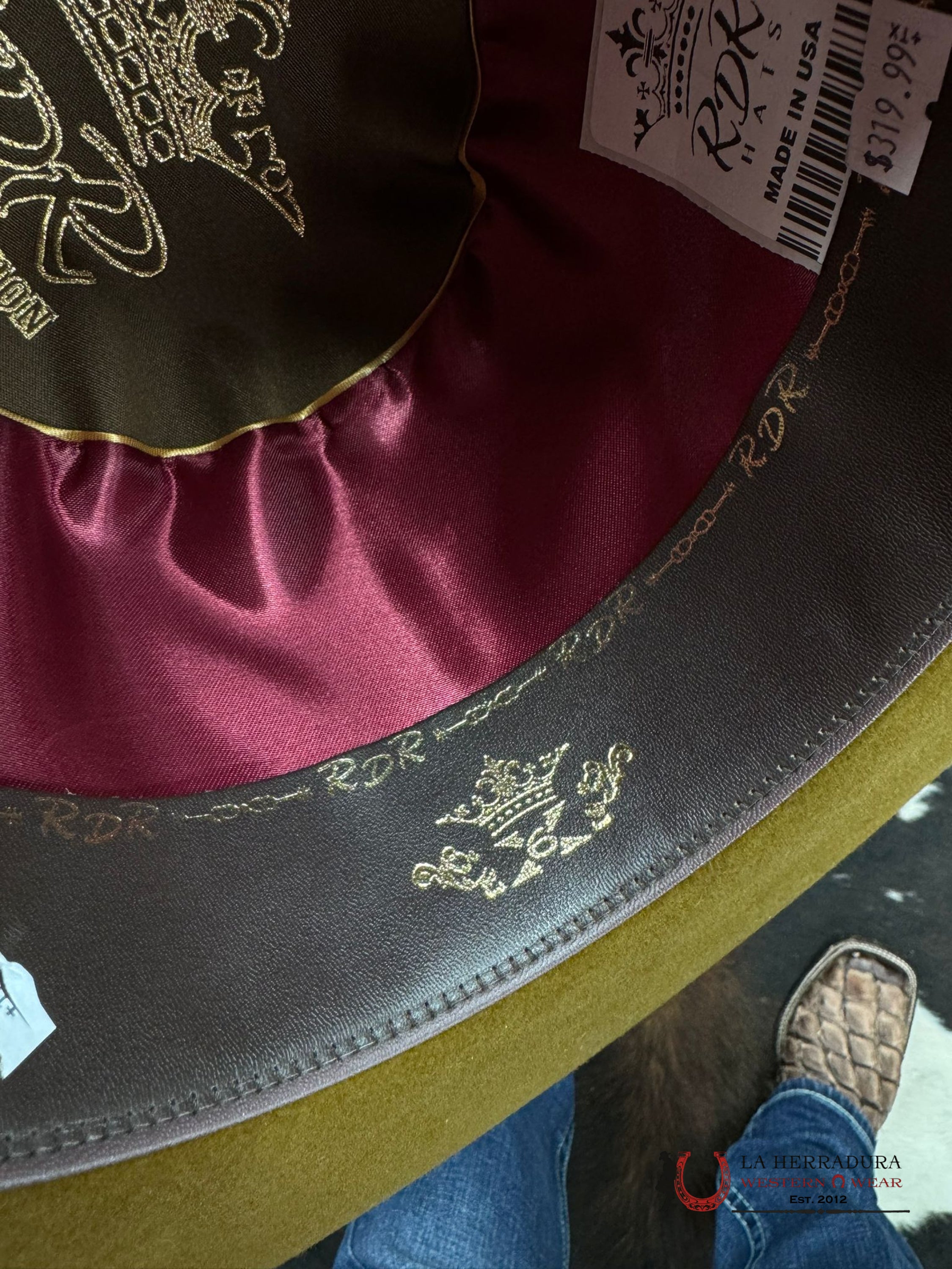 Rdr Copa Alta 6X El Patrón Cowboy Hat Open Crown Olive Tejana