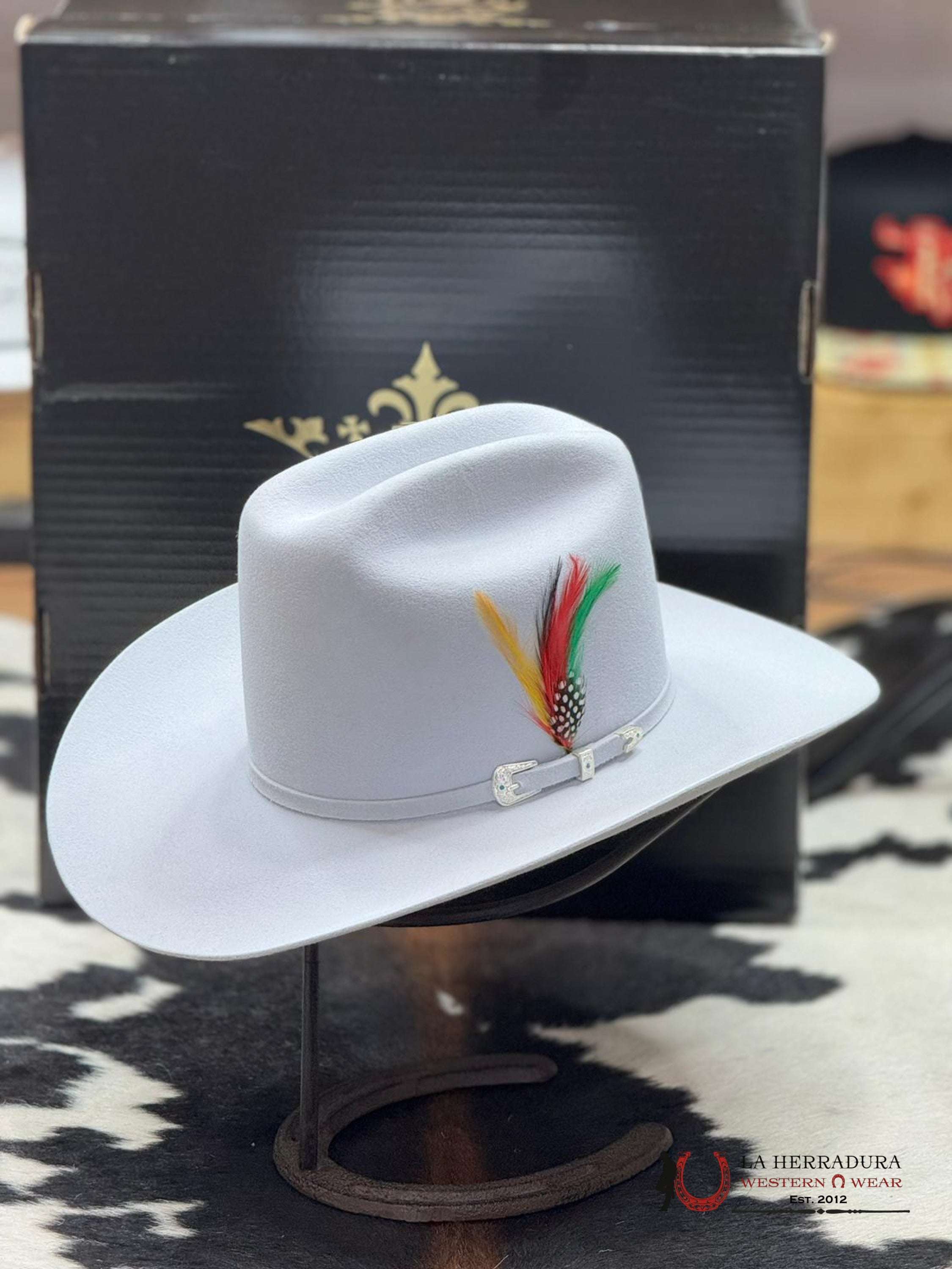 Rdr Copa Alta Silver Grey 6X El Patrón Cowboy Hat Tejana