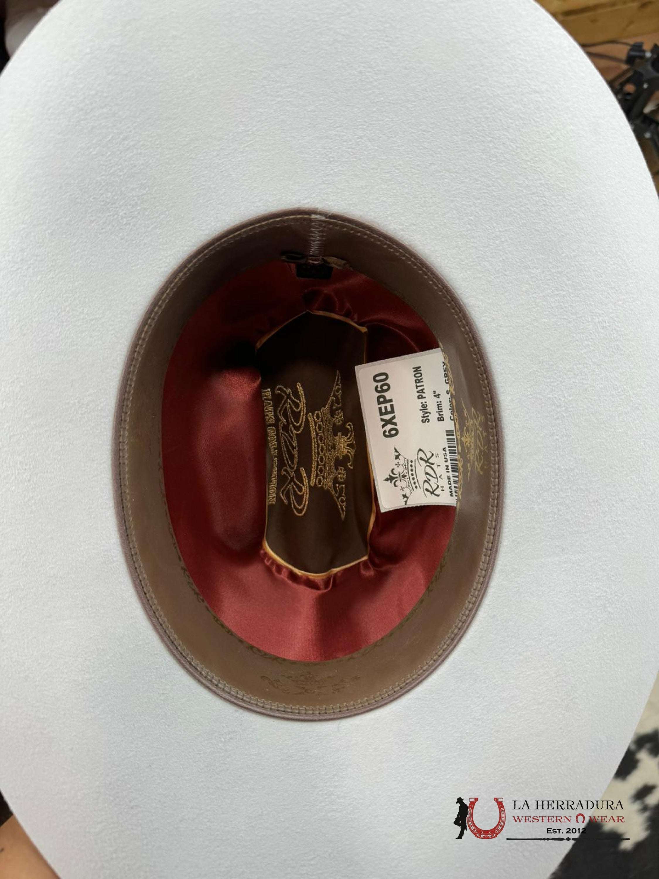 Rdr Copa Alta Silver Grey 6X El Patrón Cowboy Hat Tejana
