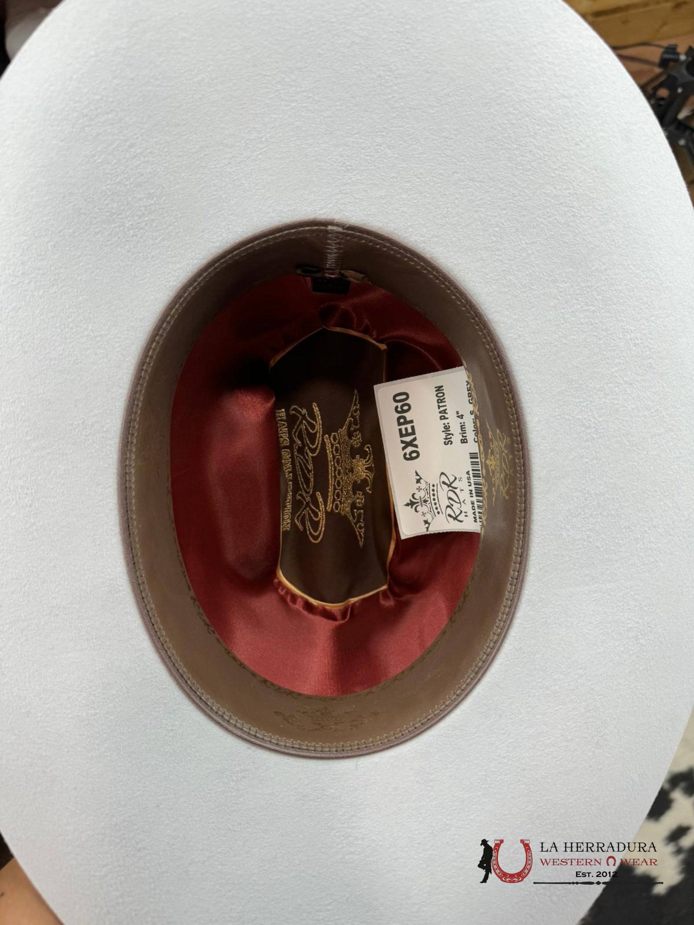 Rdr Copa Alta Silver Grey 6X El Patrón Cowboy Hat Tejana