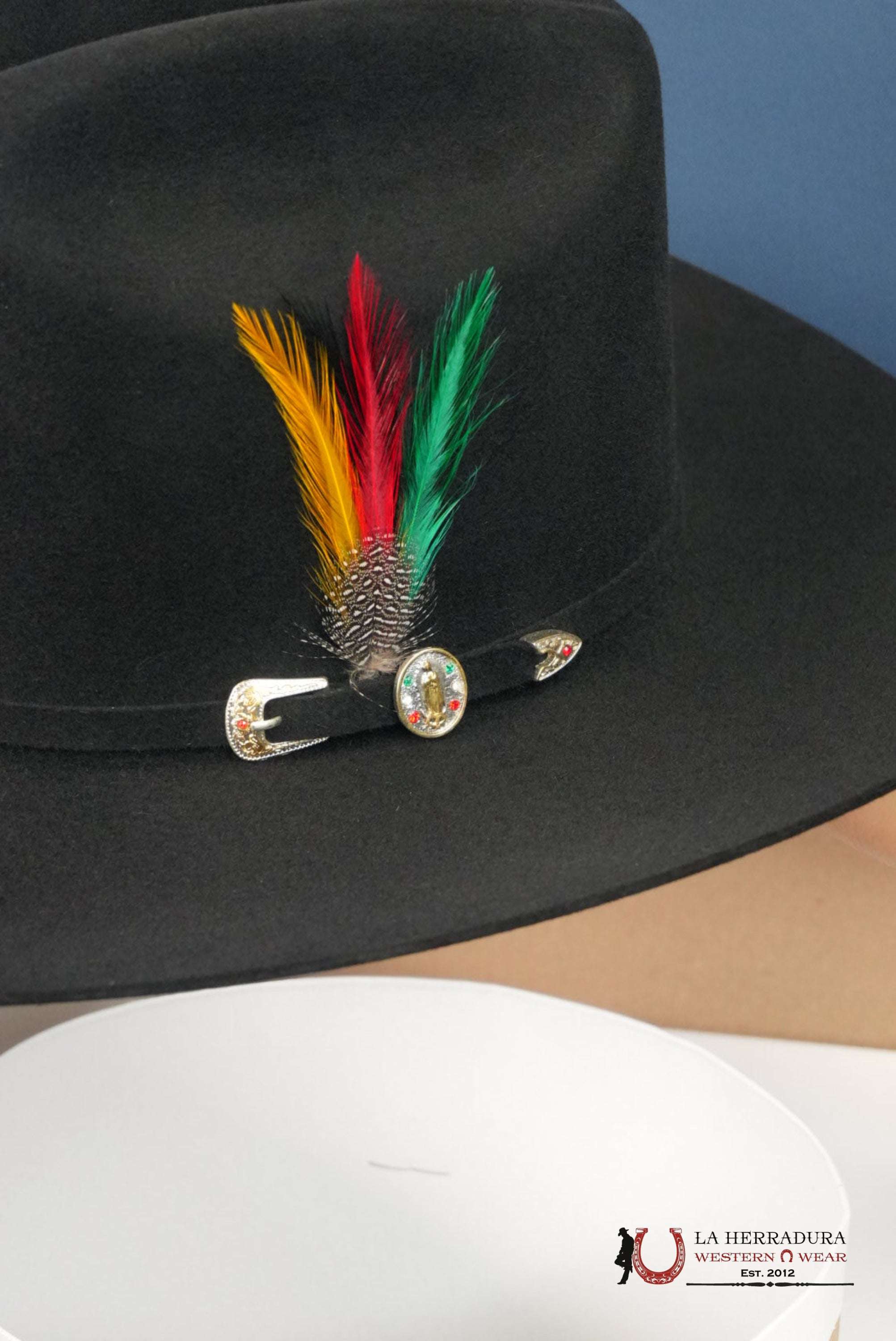 RDR 6X BLACK COPA ALTA VIRGEN DE GUADALUPE FELT HAT GUADALUPANA TEJANA