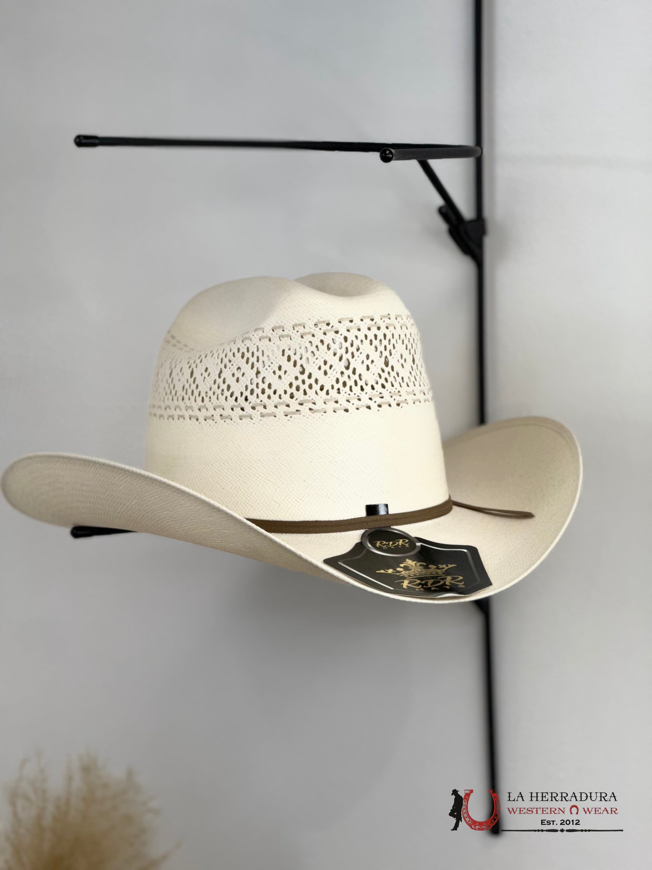RDR STRAW HAT Copa alta 30x toquila cafe ala 3 3/4 TEJANA