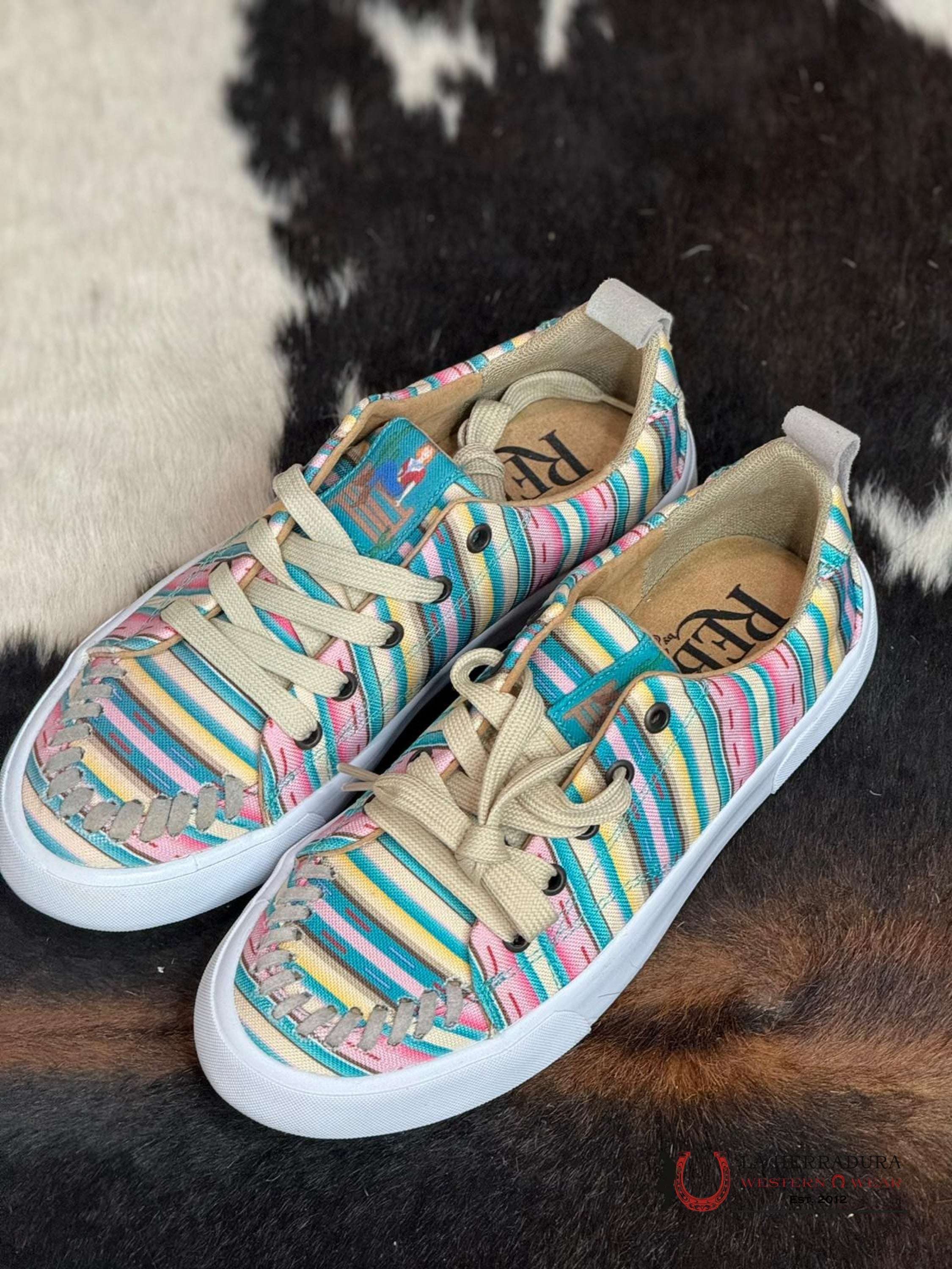 Reba Platform Pink Stripe Textile Upper Balance Zapatos Mujeres